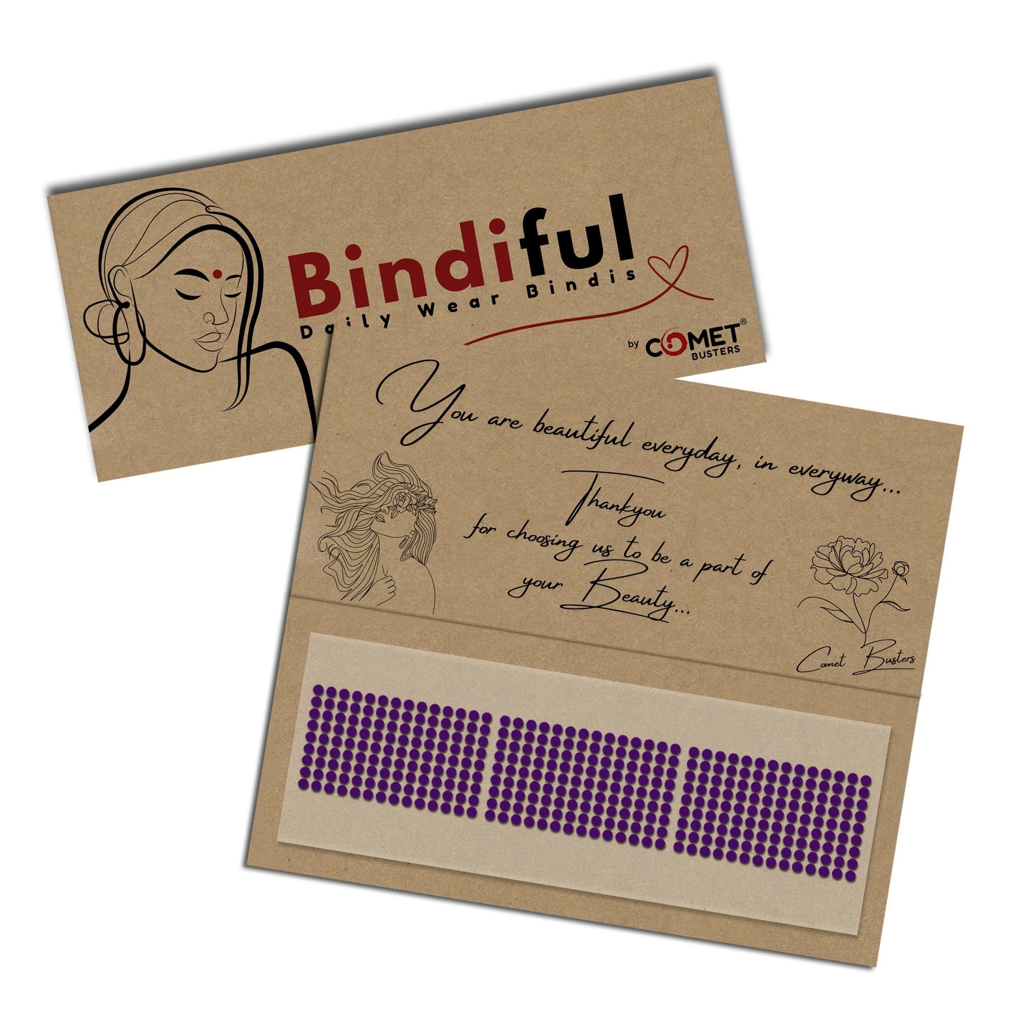 Comet Busters Handcrafted Velvet Round Purple Dailywear Bindi For Women(2mm) (BF206PACK) (BF206PACK01)-image-14