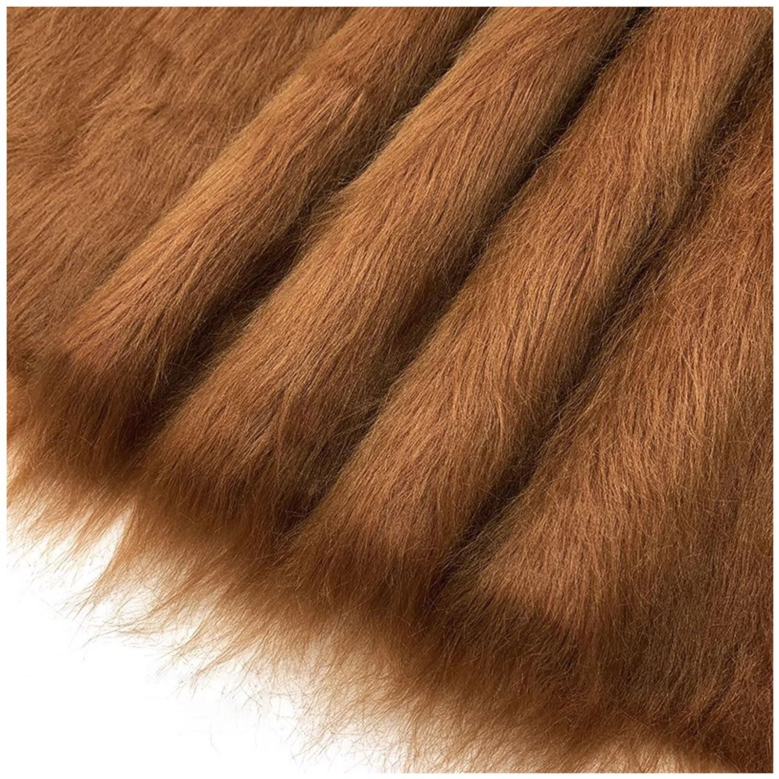 YZRXD Shaggy Faux Fur Fabric Long Pile Fluffy Fake Fur Luxury Craft Material 180cm(70inch) Wide for Gnomes, Sewing, Costumes, Fursuits, Decorations(Size:1.8x1m(70x39in),Color:dark brown)