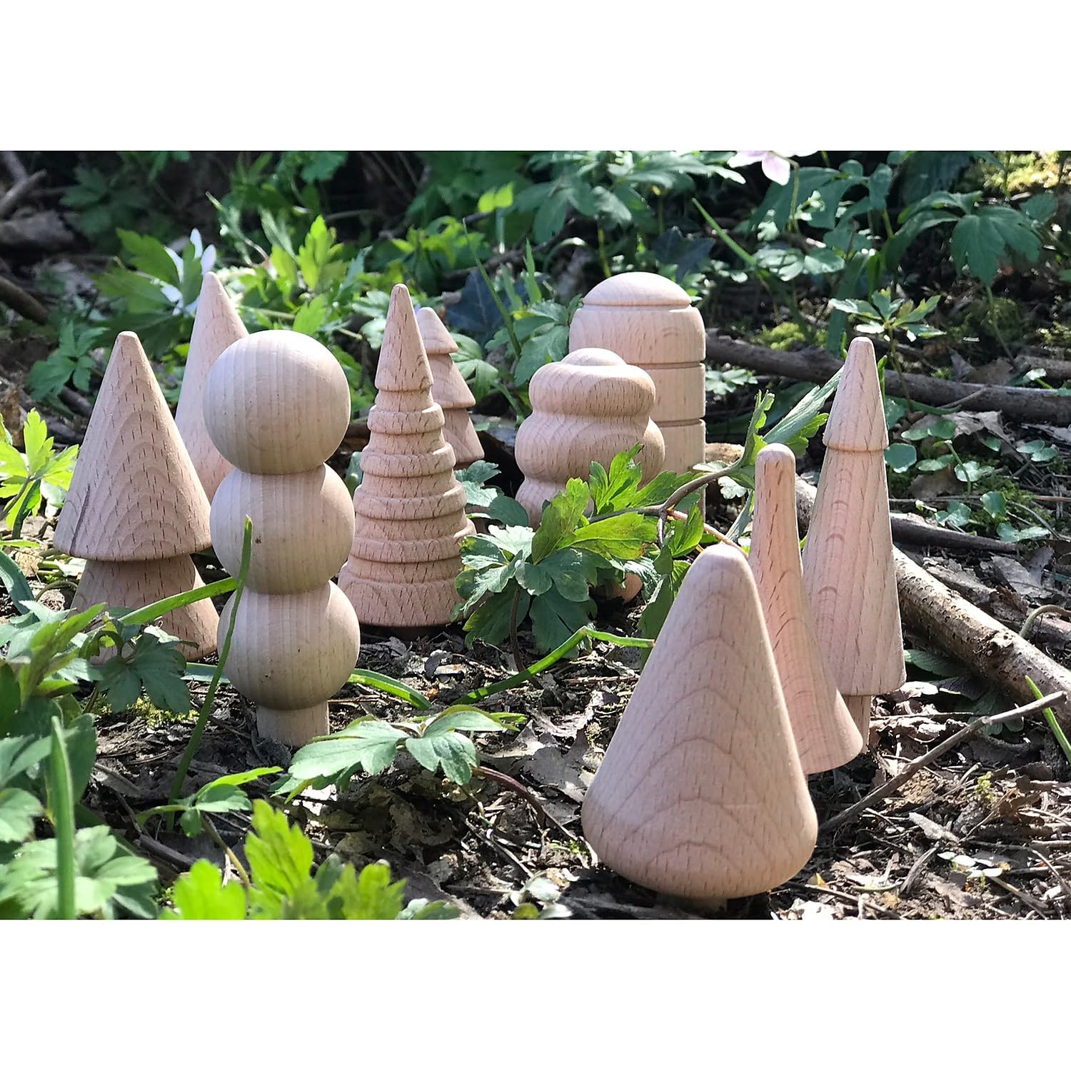 TickiT 74013 Woodland Pack of 10-Beechwood Pretend Play Tree Set