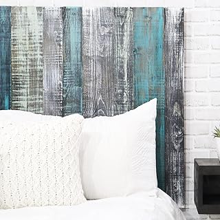 Barn Walls Industrial Mix Signature Design, Multicolored Solid Wood Headboard, Floating Panels, Wall Mount, Adjustable Height Easy Assembly, King Size