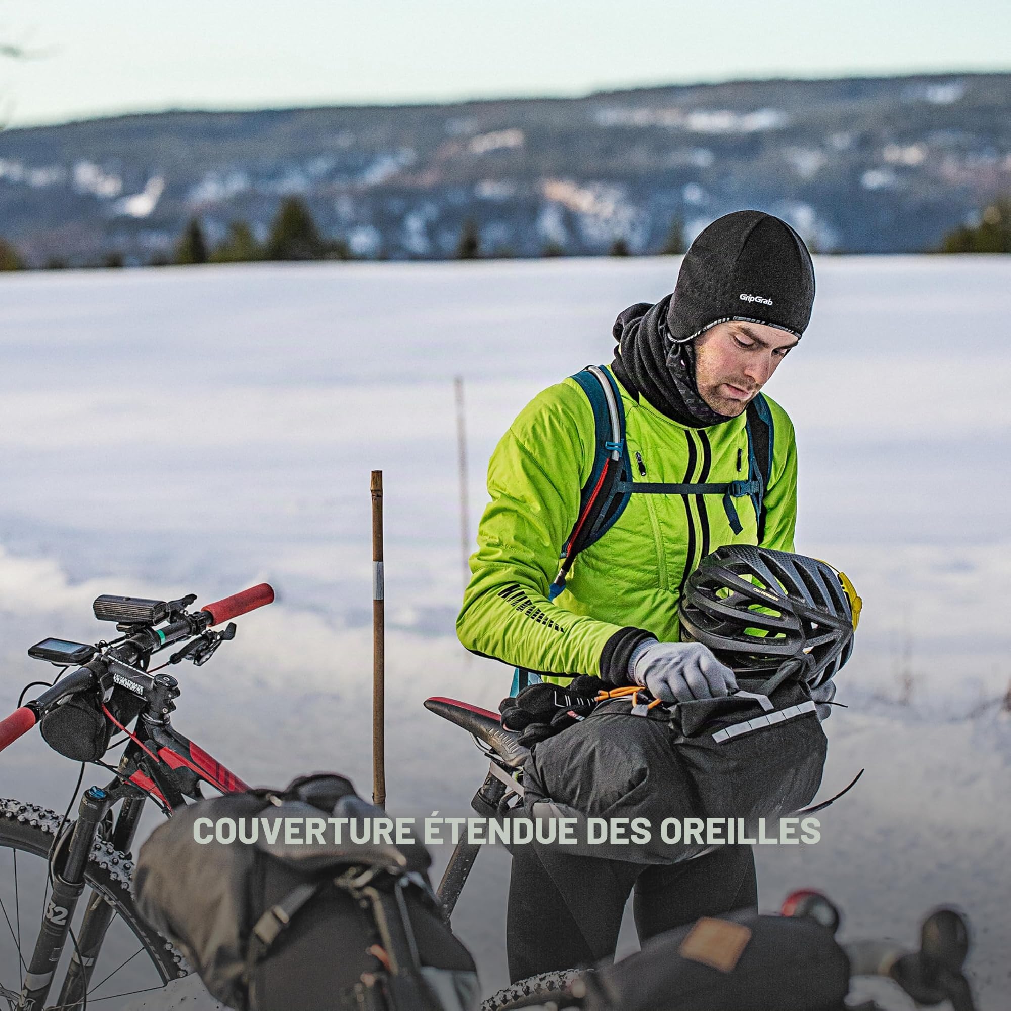 GripGrab Aviator Cap Bonnet sous-Casque Coupe-Vent Thermique Hiver Cyclisme Chaud Couvre-Oreilles Casquette Doublée Polaire