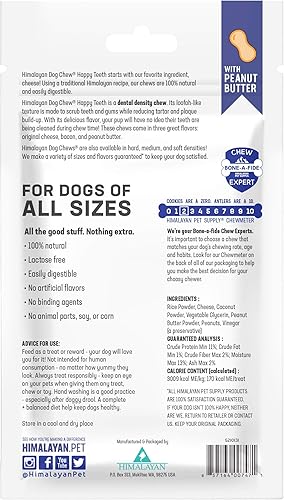 Miniatura 2 de Happy Teeth - Masticables de queso natural para perros, sabor a mantequilla de maní, masticar dental, rico en proteínas, sin gluten, sin lactosa