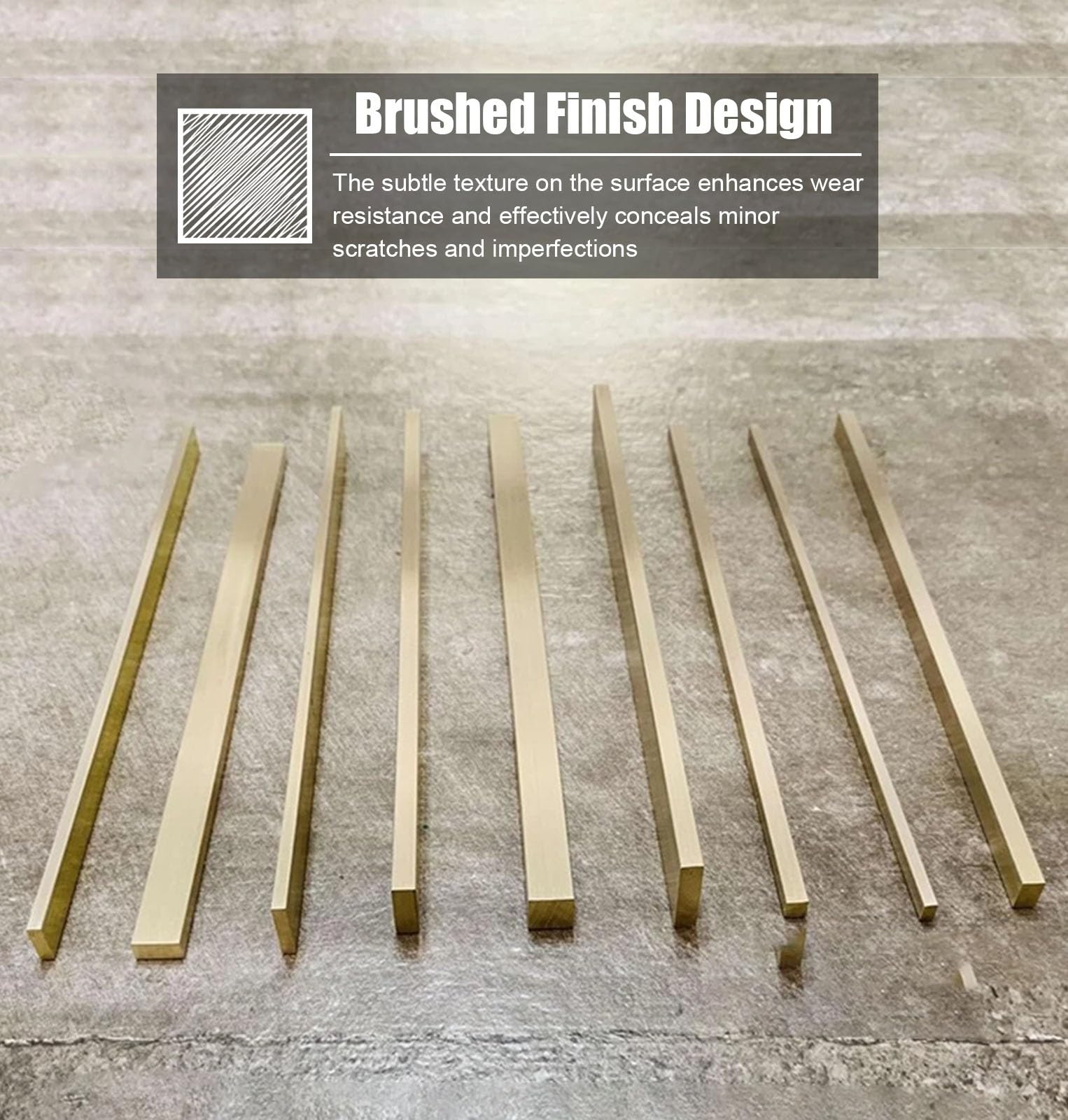 Übergangsprofil Türteilerleiste aus Gebürstetem Messing, Holz