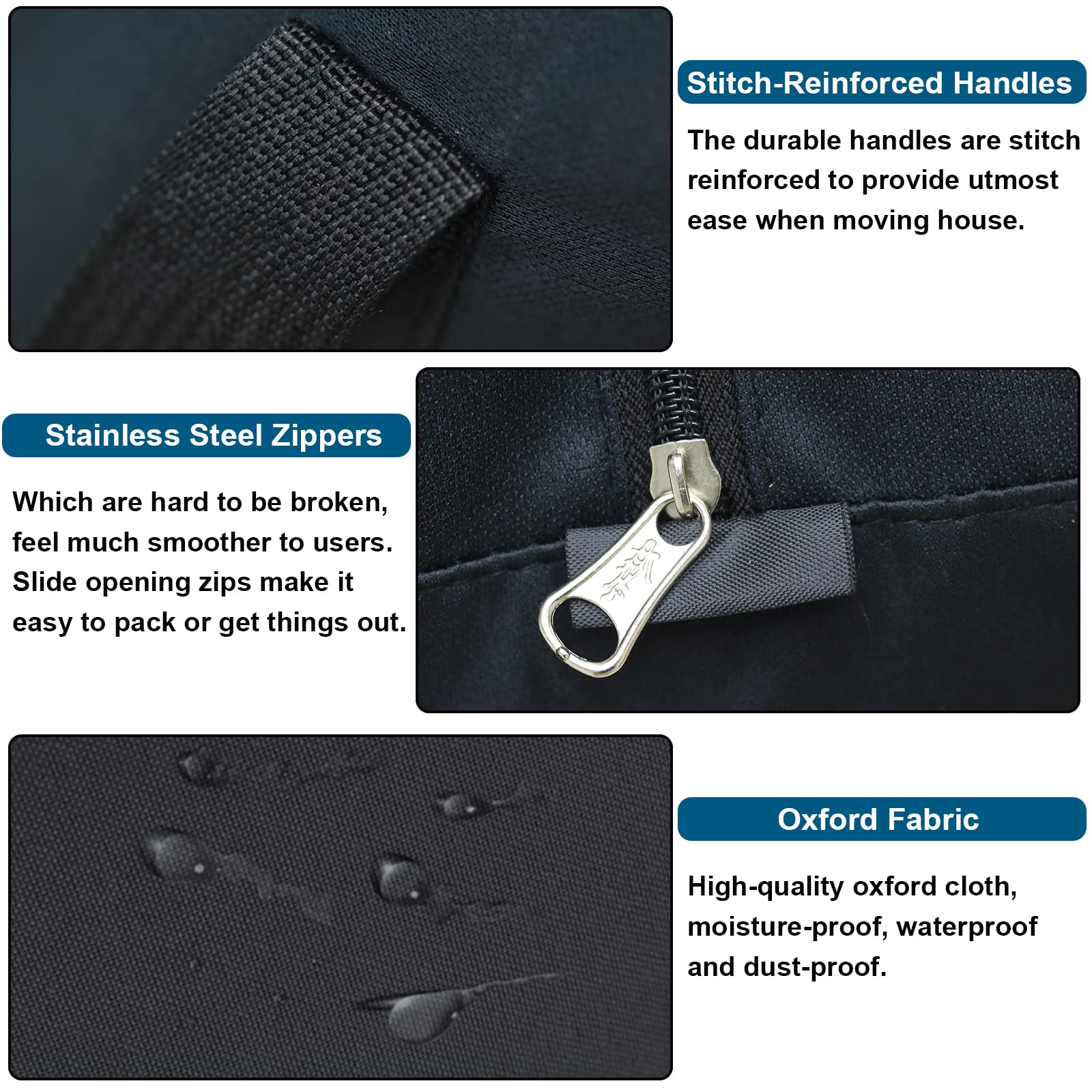 Sacs à linge réutilisables en plastique Jumbo avec fermeture éclair - Grand sac de rangement pour la maison, le déménagement, le rangement des vêtements, des couvre-lits, des couvertures Naysku Sacs à linge réutilisables en plastique Jumbo avec fermeture éclair - Grand sac de rangement pour la maison, le déménagement, le rangement des vêtements, des couvre-lits, des couvertures Naysku