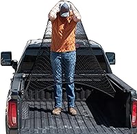 TacoNets 4x4 Highly Elastic Truck Bed Cargo Net - Stretches to 7x7, Heavy Duty Carabiners, Fits F150, Tacoma, Tundra & Most Trucks