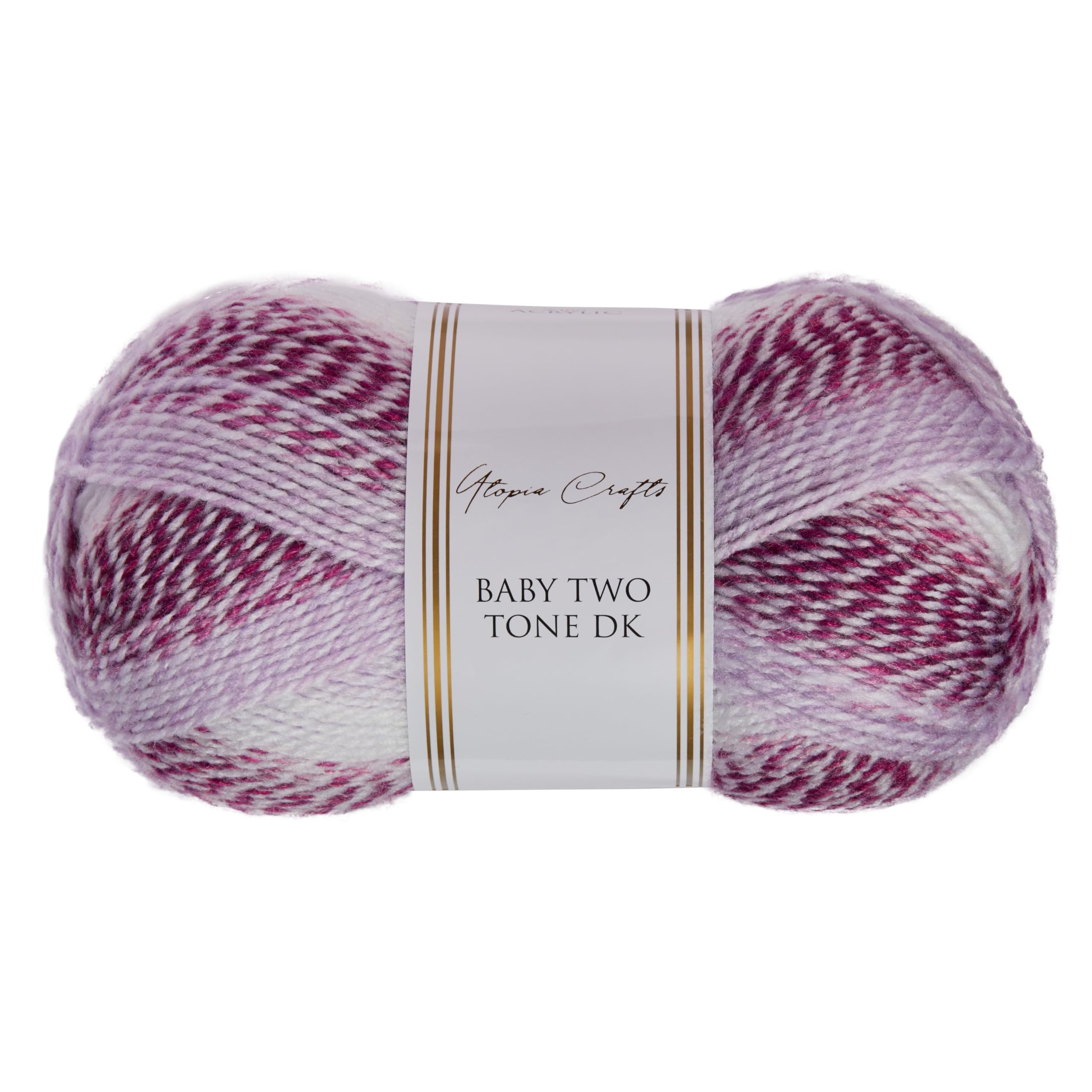 Utopia Crafts DK Baby Two Tone Double Knitting Yarn 100g (Raspberry Ripple)