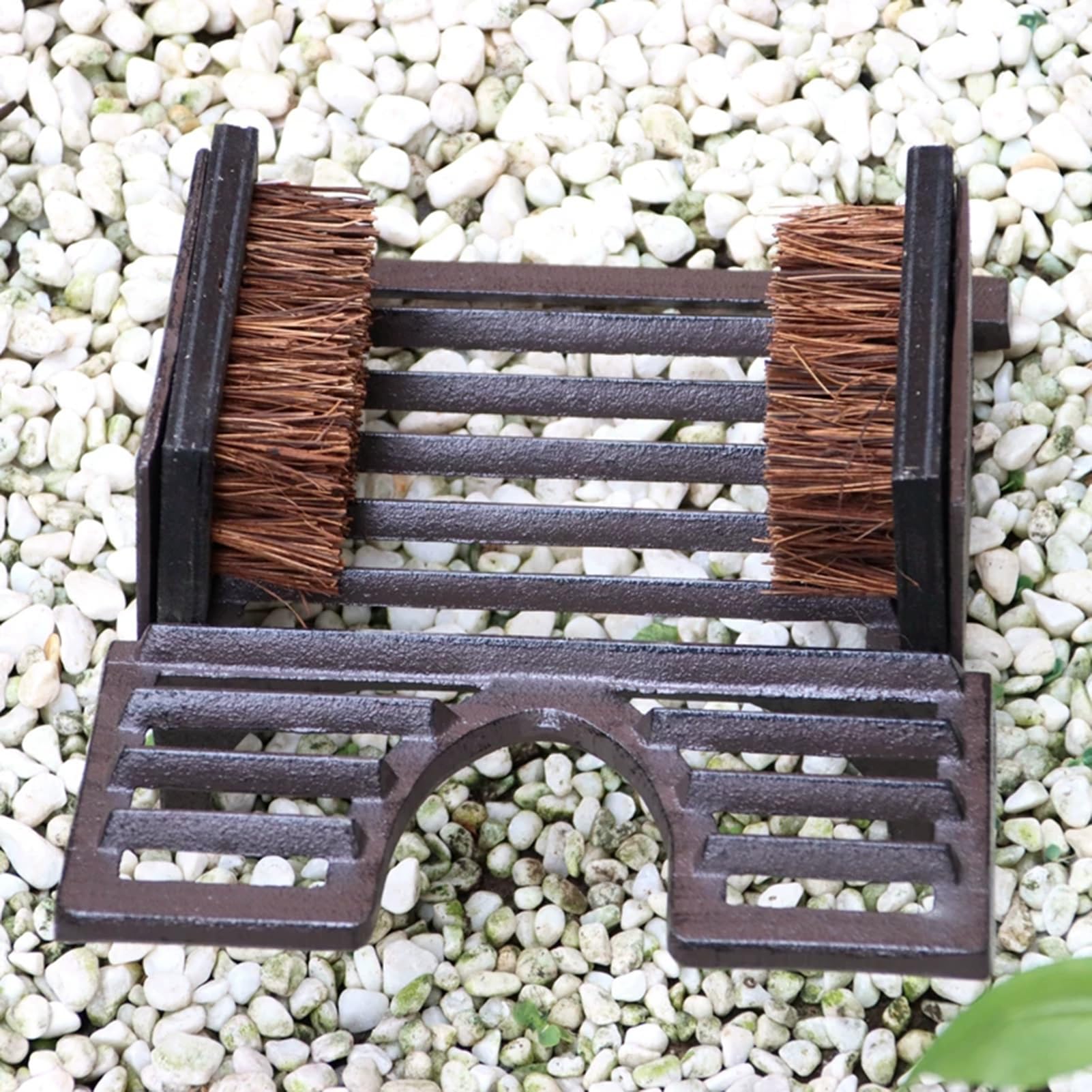 Żeliwna Szczotka Do Butów, Rdzawobrązowa Szczotka Do Czyszczenia Butów Z Włosiem, Wysokość 11cm Mata Do Skrobania Butów Na Werandę, Przedpokój