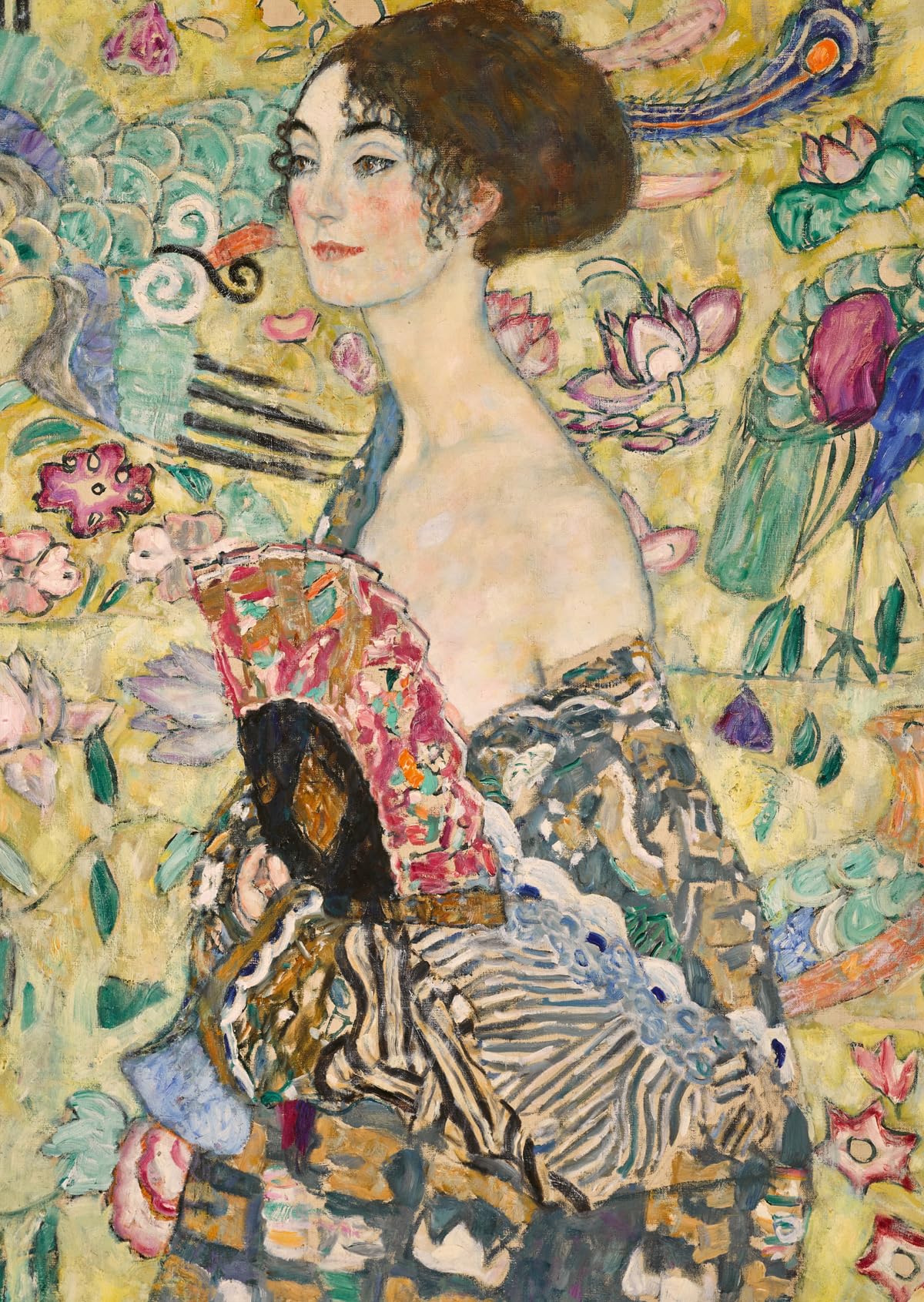 Ravensburger - Puzzle 1000 Pezzi Klimt: Dama Col Ventaglio​ | Puzzle 1000 Pezzi Arte Con Una Misura Di 70x50 Cm | Regalo Per Adulti E Bambini Da 14 Anni E Più