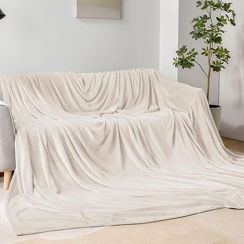 Miniatura 105 de BEDELITE Fleece Blanket White Throw Blanket for Couch & Bed, Luxury Plush Cozy Fuzzy Blanket 50" x 60", Super Soft Warm Lightweight Throw Blanket