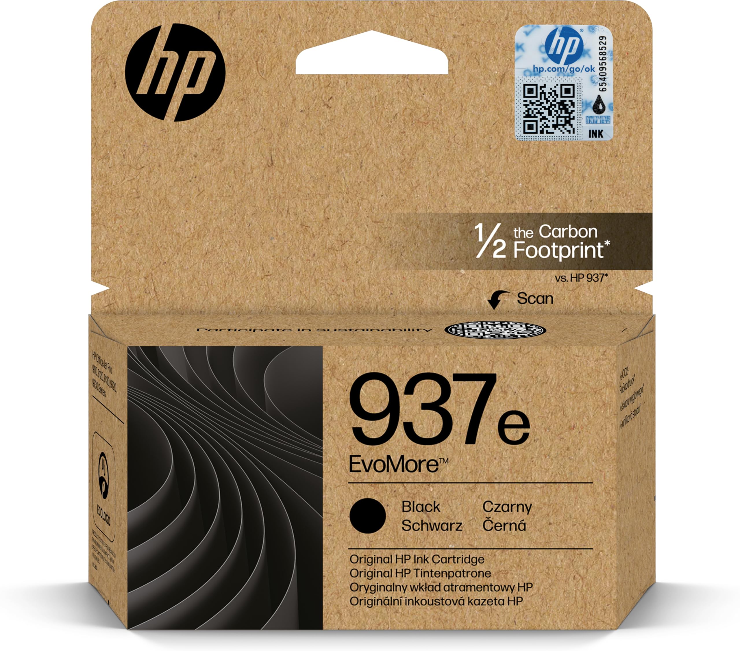 Amazon.co.jp: HP 937e EvoMore ブラックオリジナルインクカートリッジ