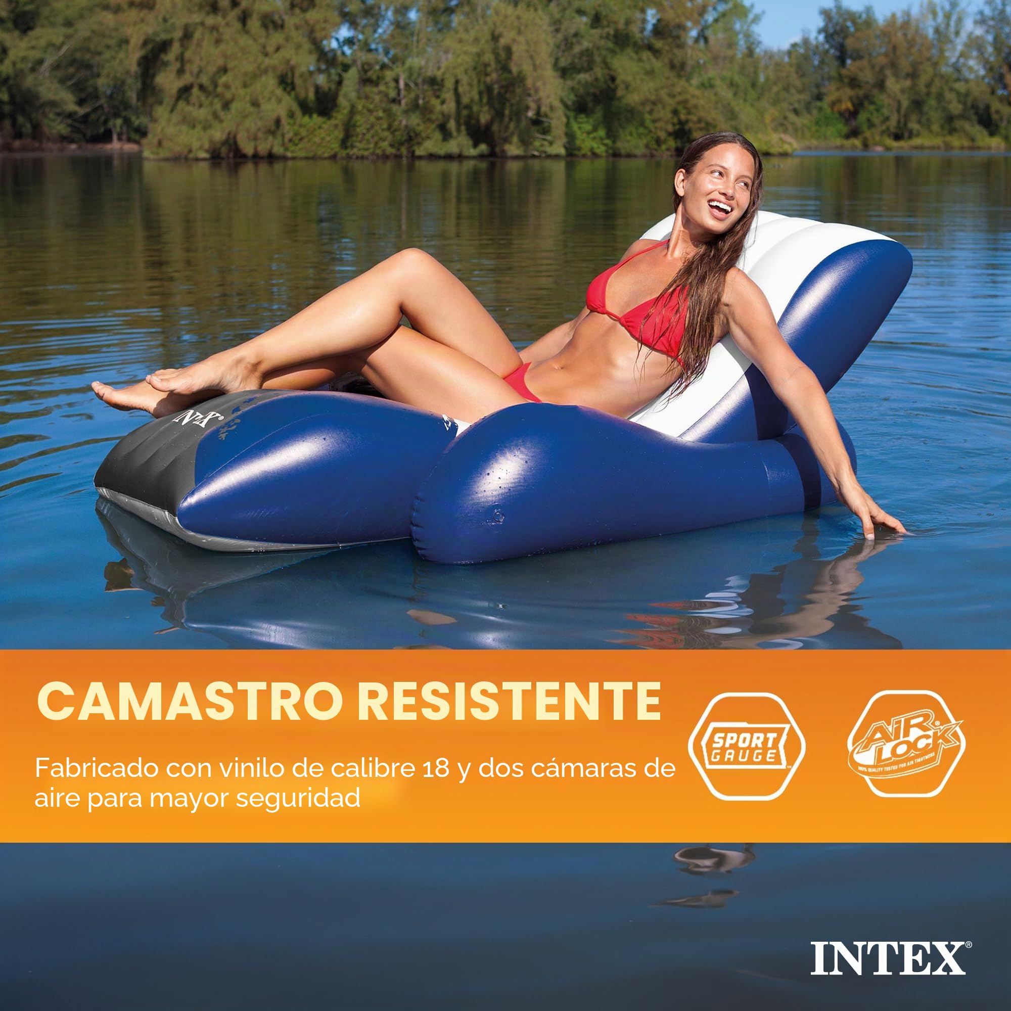 Floating Recliner Inflatable Lounge, 71in X 53in