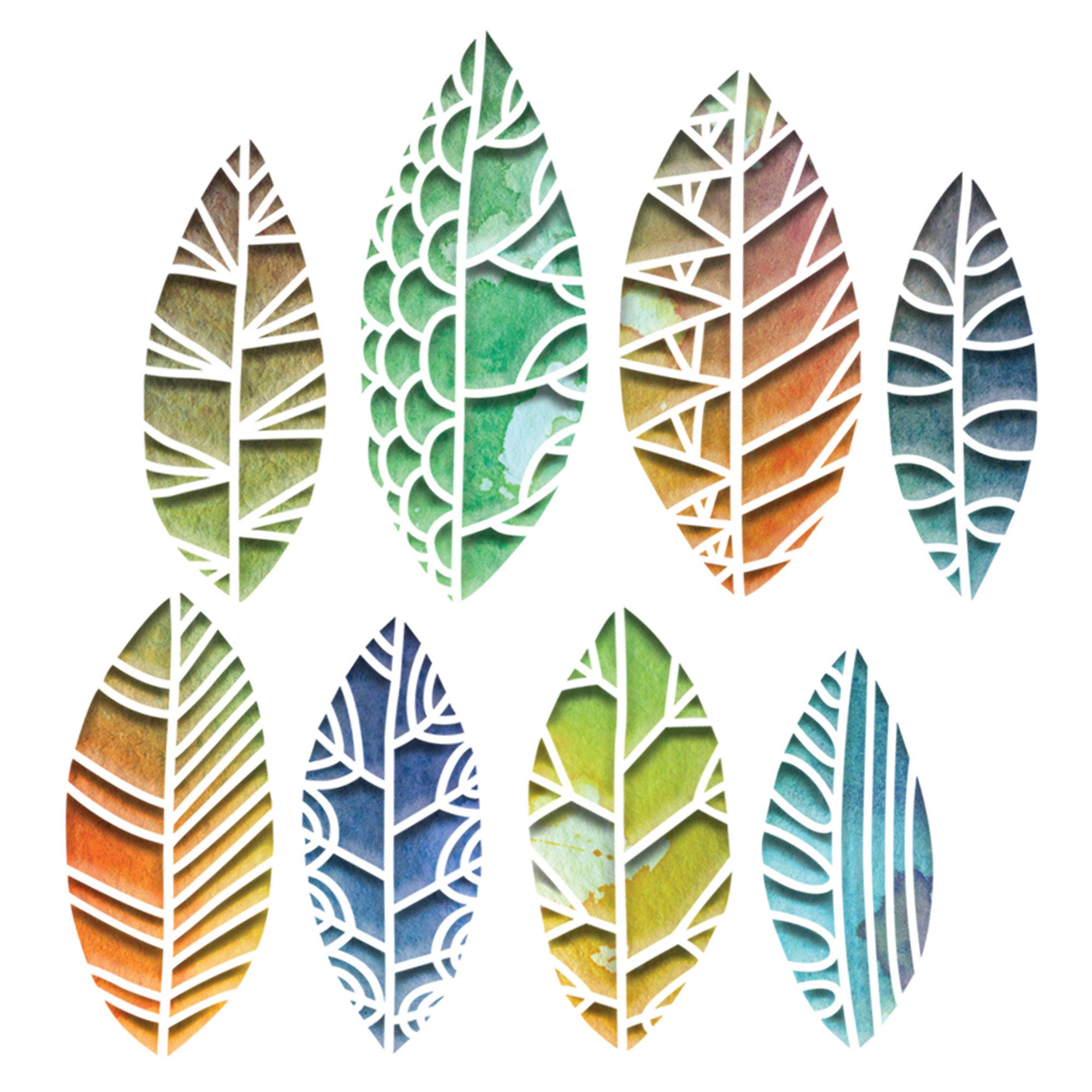 Sizzix Matrice Thinlits Set de 8pcs 664431 Feuilles Découpées de Tim Holtz, Plastique, Multicolore, Taille unique
