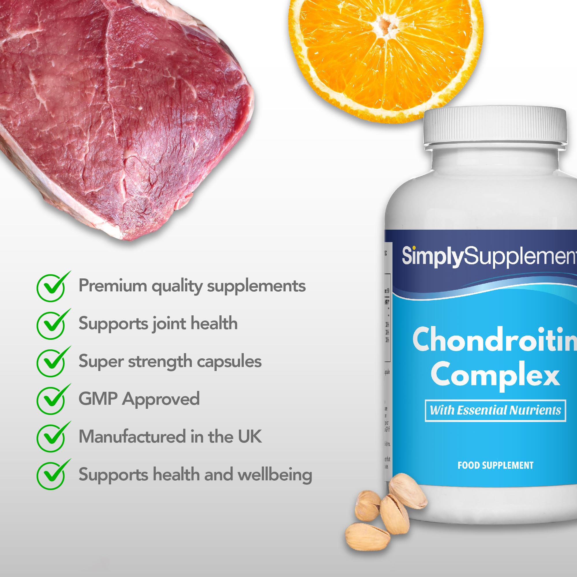Chondroitin Komplex - 180 Kapseln - Versorgung für 3 Monate - SimplySupplements