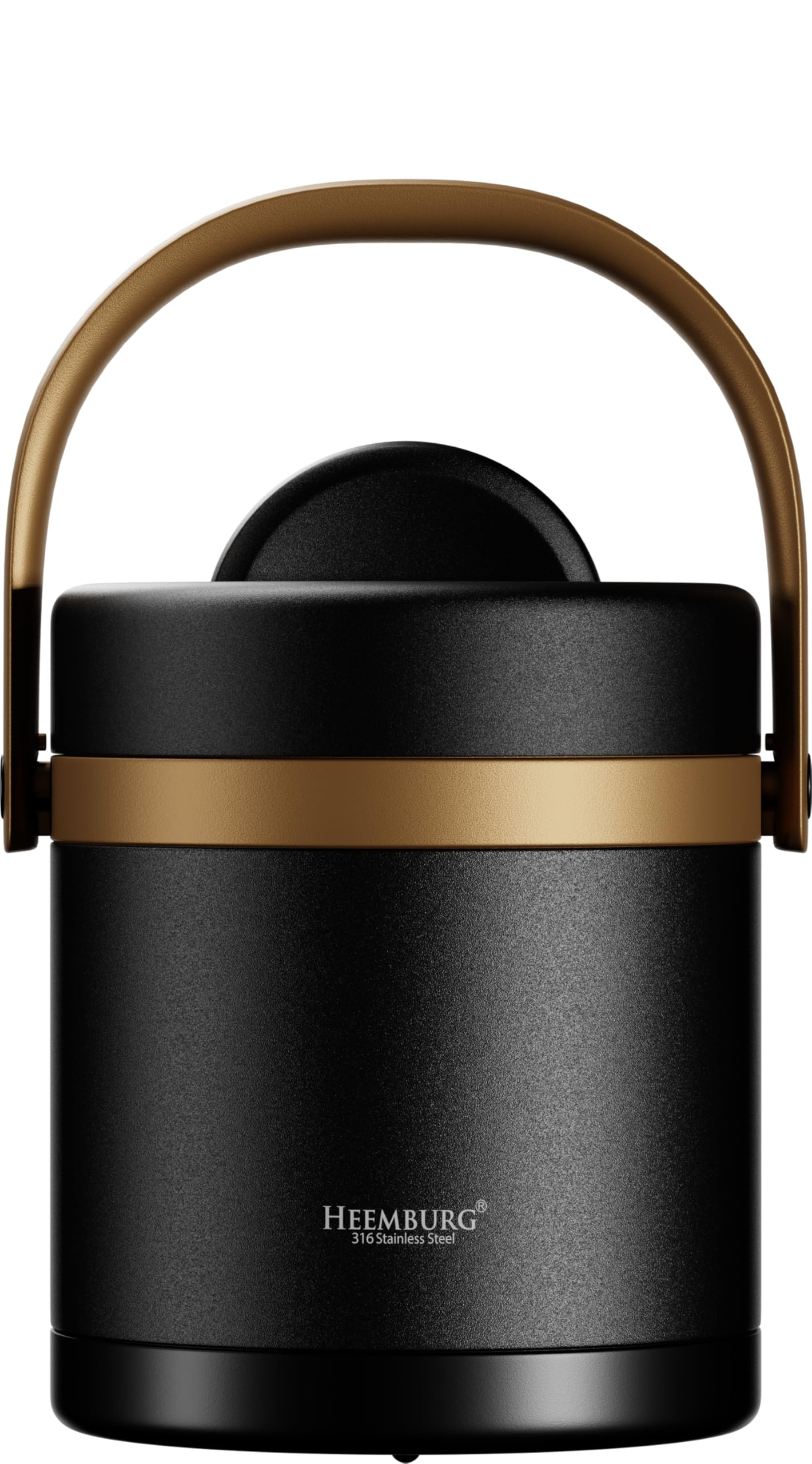 Heemburg Thermal Food flask Lunch Container, Insulated Jar, Stainless Steel Thermo Lunchbox for Meals, Soup, Fruit, for Office and Outdoor Use. (Black, 1300ml)