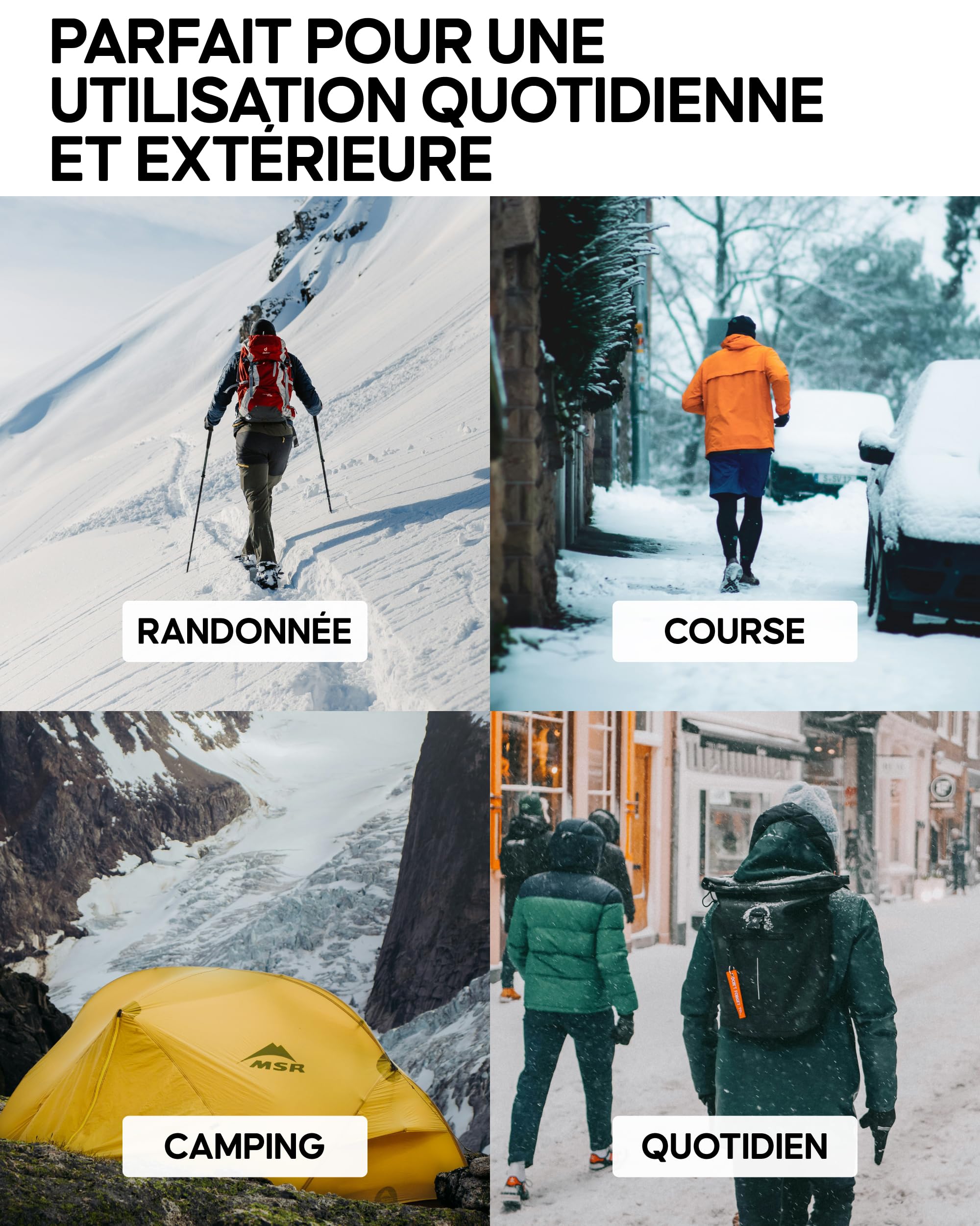 DANISH ENDURANCE Bonnet en Laine mérinos Chaud doublé Polaire pour l'automne et l'hiver, pour Hommes et Femmes, Bonnets Thermiques