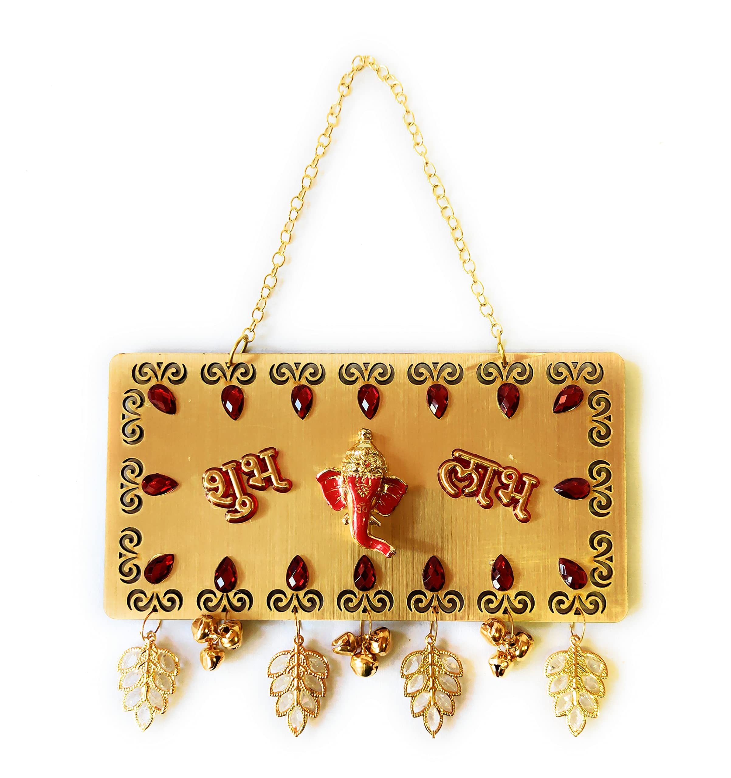 SAU RANG Shubh Labh Ganeshji hangings for Decoration/Diwali Gift-Golden (B09HQ3PHP6) Amazon Price History, Amazon Price Tracker