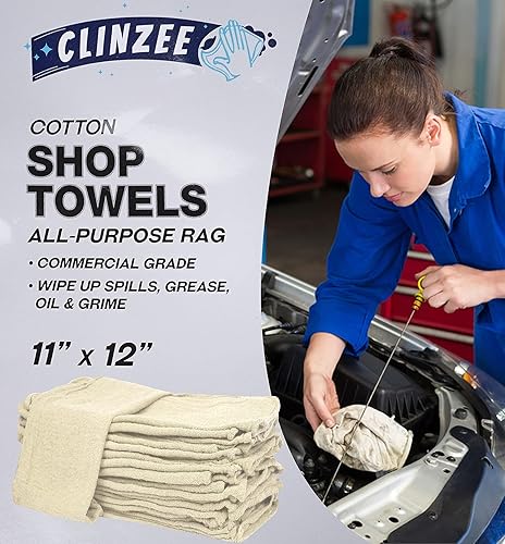 Miniatura 6 de Toallas de algodón natural, trapos de limpieza nuevos y sin usar, paquete de 50 a 11 x 12 pulgadas, altamente absorbentes, trapos de tela de toalla