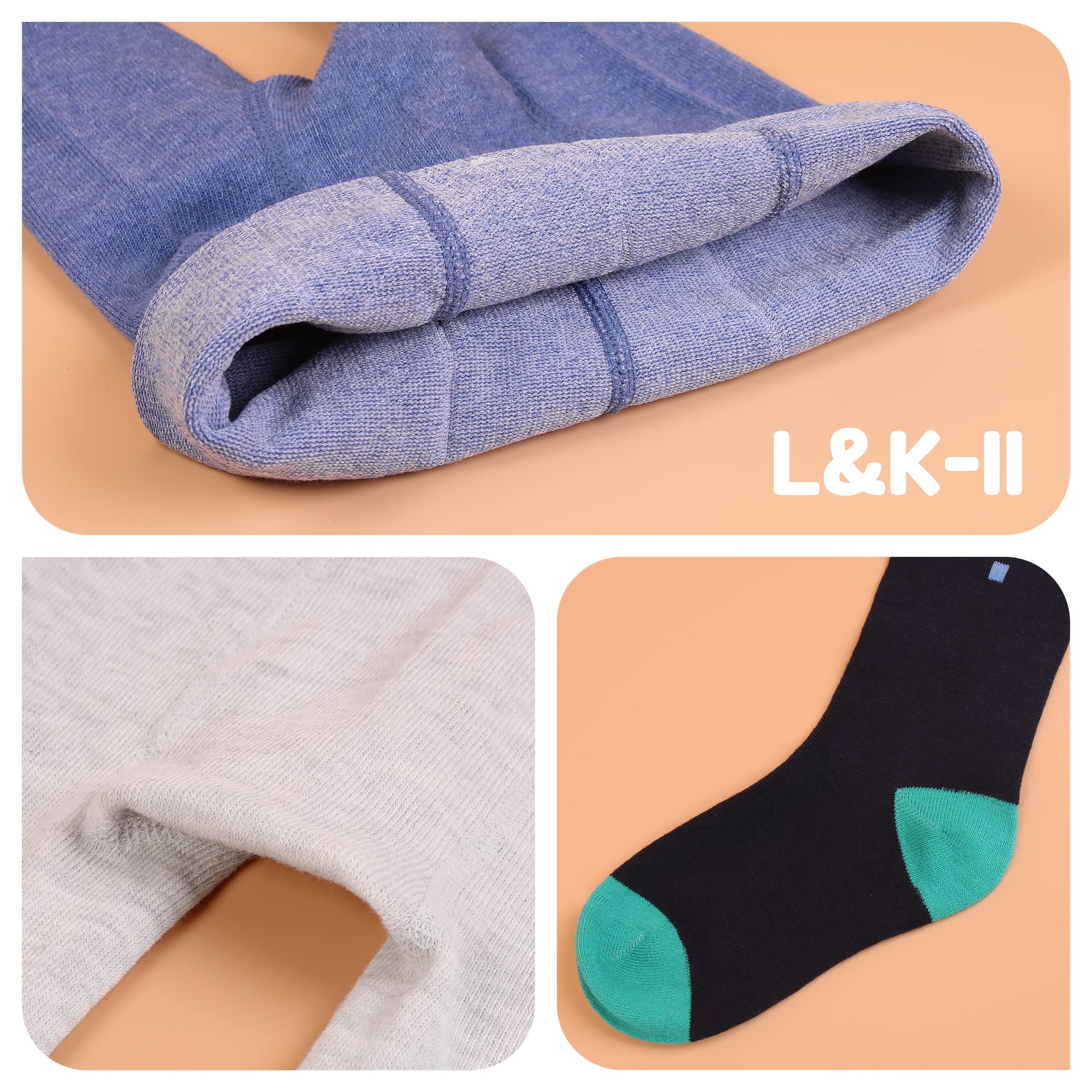 L&K-II Lot de 6 collants en tricot pour garçons et enfants avec bandes de football et motifs de voiture Multicolore 2727