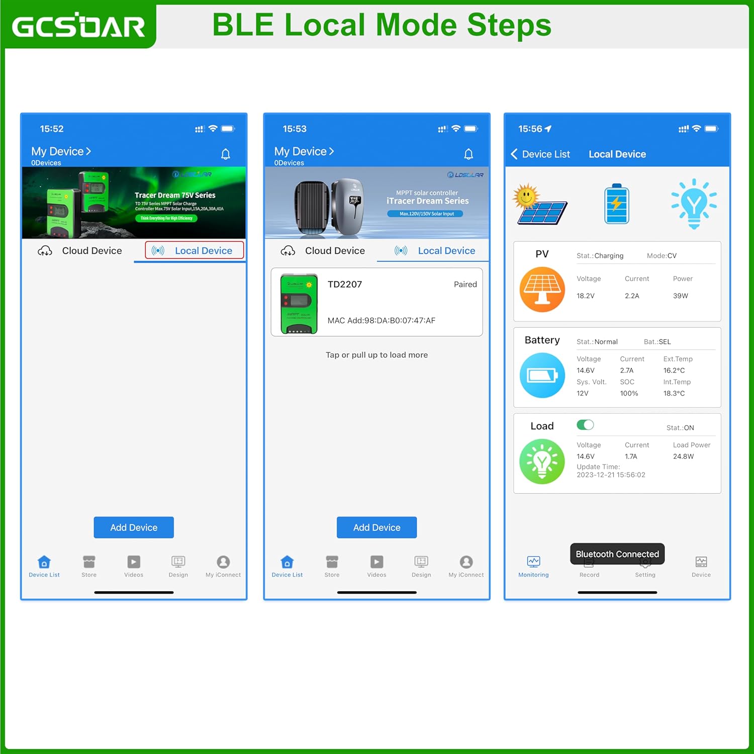 MPPT Solar Charge Controller 30A 12V 24V Auto Max PV 75V, Built-in Bluetooth Module APP Control Solar Panel Regulator Charger for Gel Sealed Flooded AGM Lithium Battery (MPPT 30A (BLE))