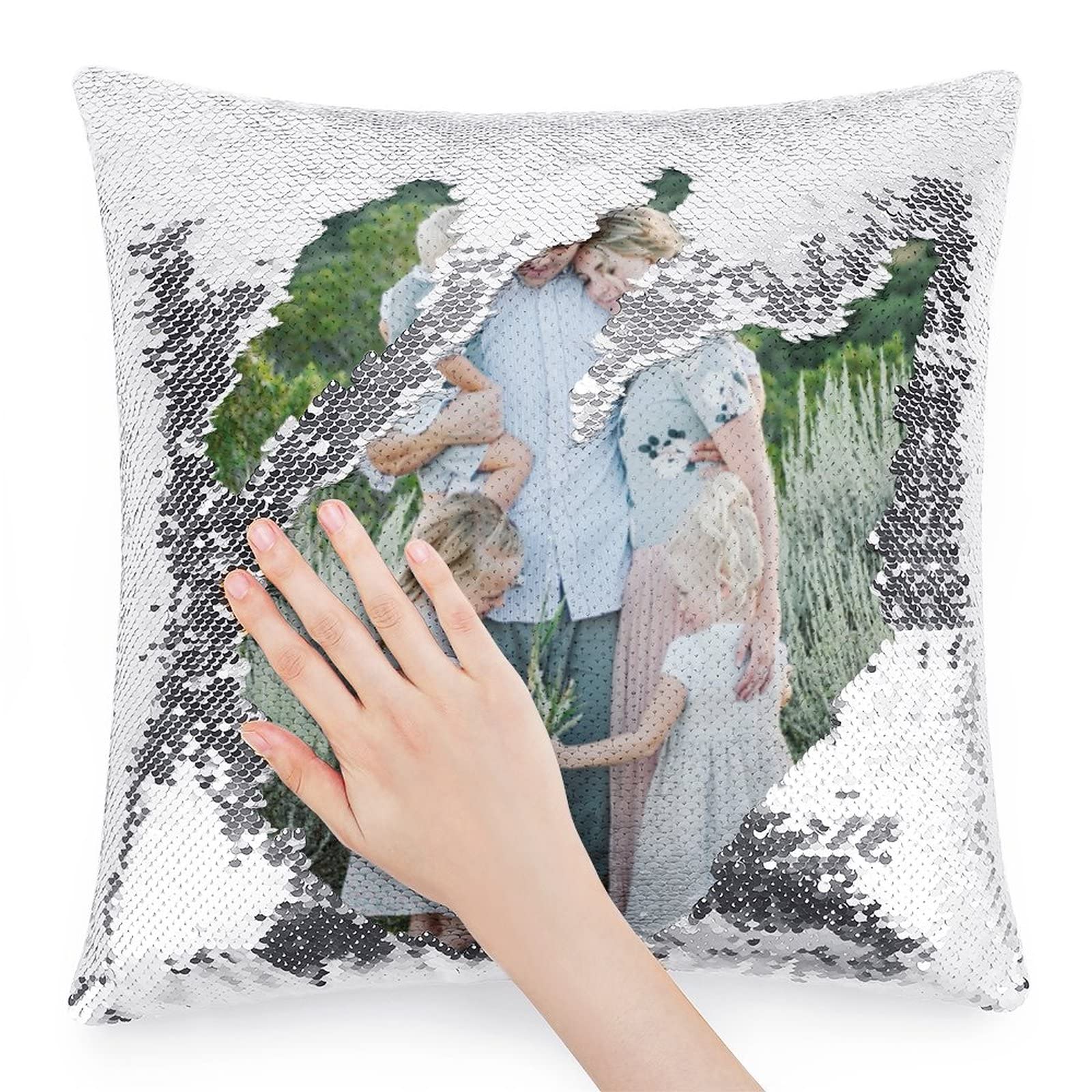 Custom Sequin Pillow Cover With Picture Design Your Own Pillow