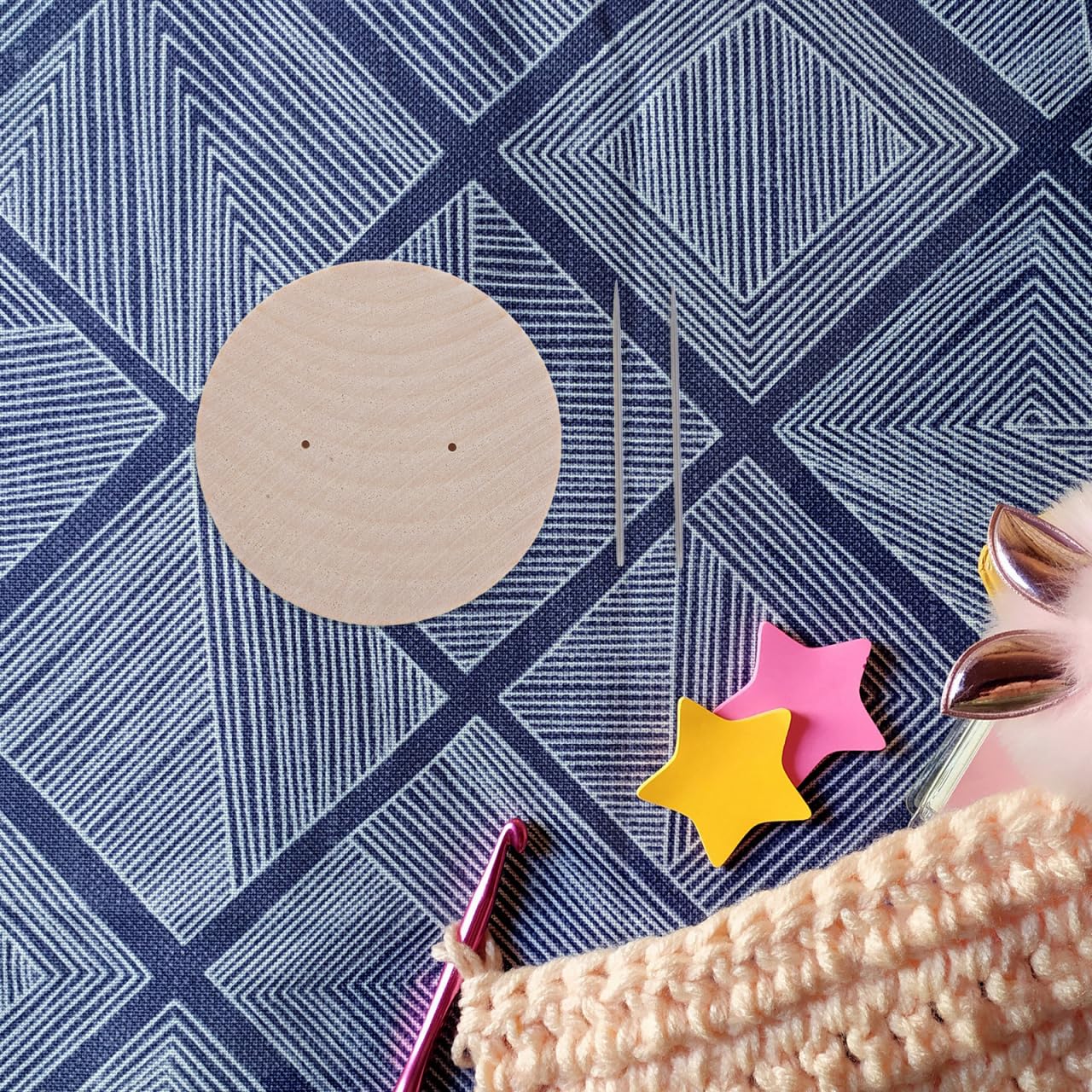 PRETYZOOM Supporto per Amigurumi in Legno, Set da 4 Doppi Aghi, Base Resistente per Uncinetto e Peluche