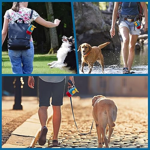 Miniatura 2 de Soporte para bolsas de excremento de perro, dispensador portátil de bolsas para excrementos de perro con 1 clip de metal, cubo de lona a juego de