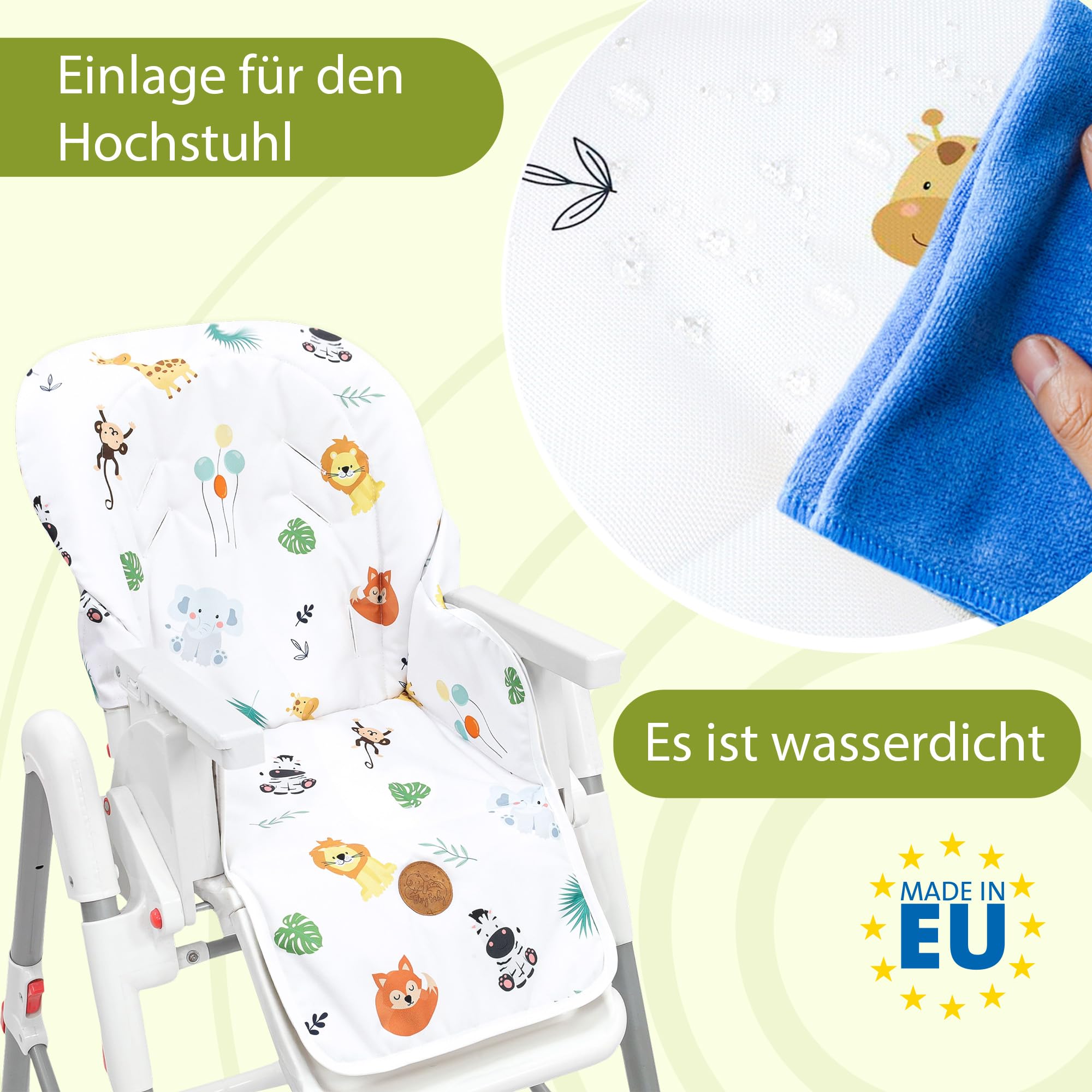 Copri seggiolone pappa universale - copriseggiolone bambino e bambina cuscino imbottitura riduttore per sedia con un rivestimento impermeabile stabile