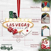 Vista 3 de Adorno personalizado de Las Vegas 2025 – Adorno de Navidad de Las Vegas, regalos para viajeros internacionales, recuerdo de Las Vegas, adornos