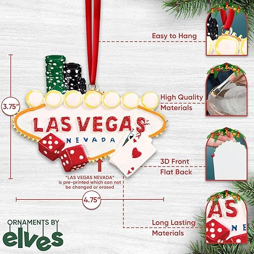 Miniatura 3 de Adorno personalizado de Las Vegas 2025 – Adorno de Navidad de Las Vegas, regalos para viajeros internacionales, recuerdo de Las Vegas, adornos