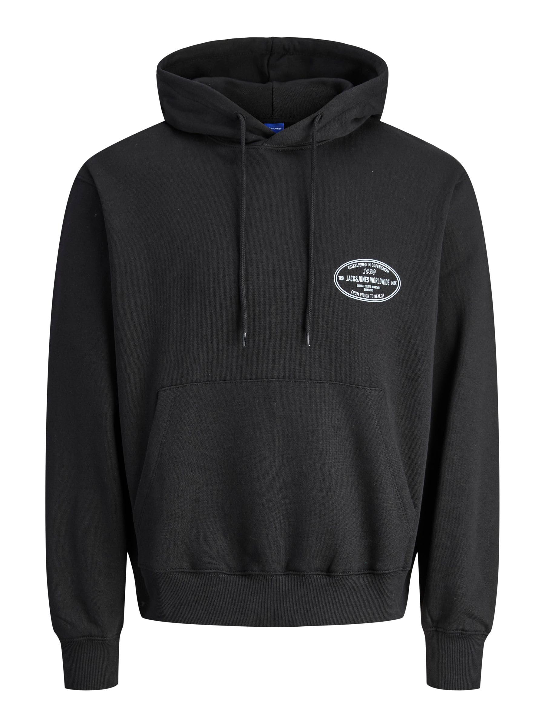JACK & JONES Joryork Graphic Sweat Hood, black, L