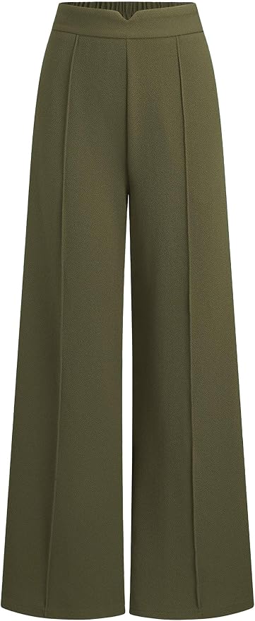 PRETTYGARDEN Palazzo Pants for Women 2026 Spring Dressy High Waisted Wide Leg Work Pants Fall Casual Flowy Lounge Trousers fashion product photo