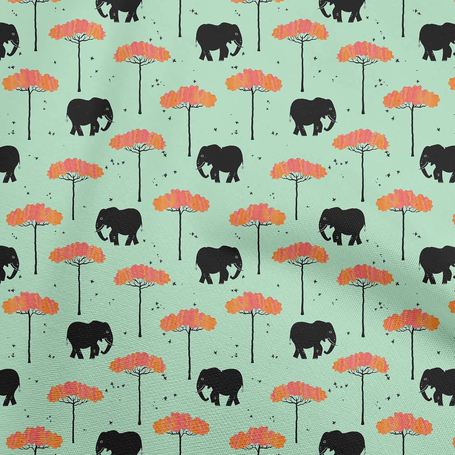 oneOone Cotton Flex Sea Green Fabric Kids Animal Craft Projects Decor Fabric Printed By The Yard 40 Inch Wide