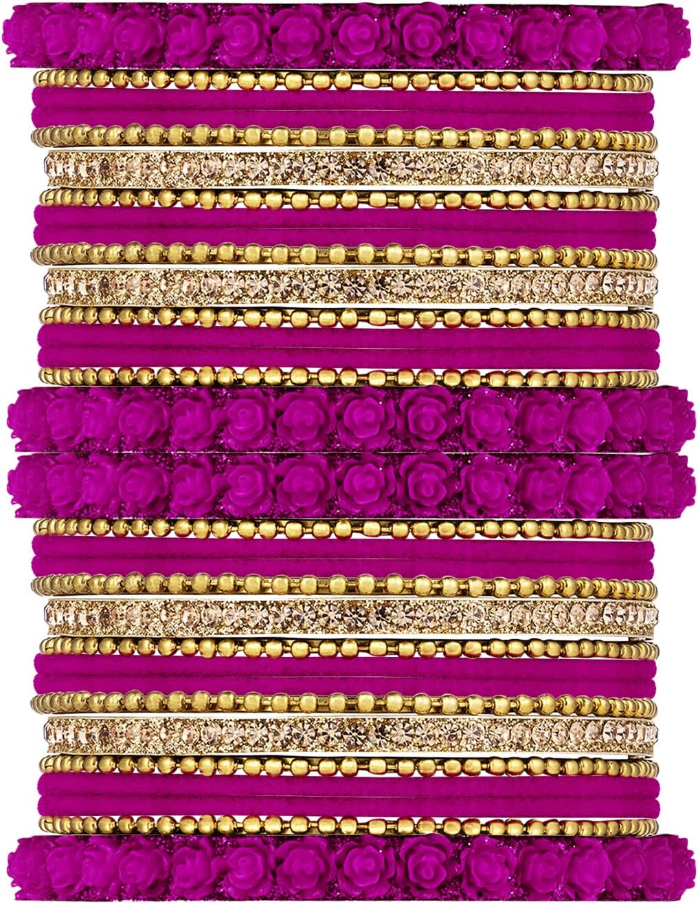 Aheli Silk Thread Kundan Green Studded Bangle Chuda Chura Set Jewelry Gift for Women