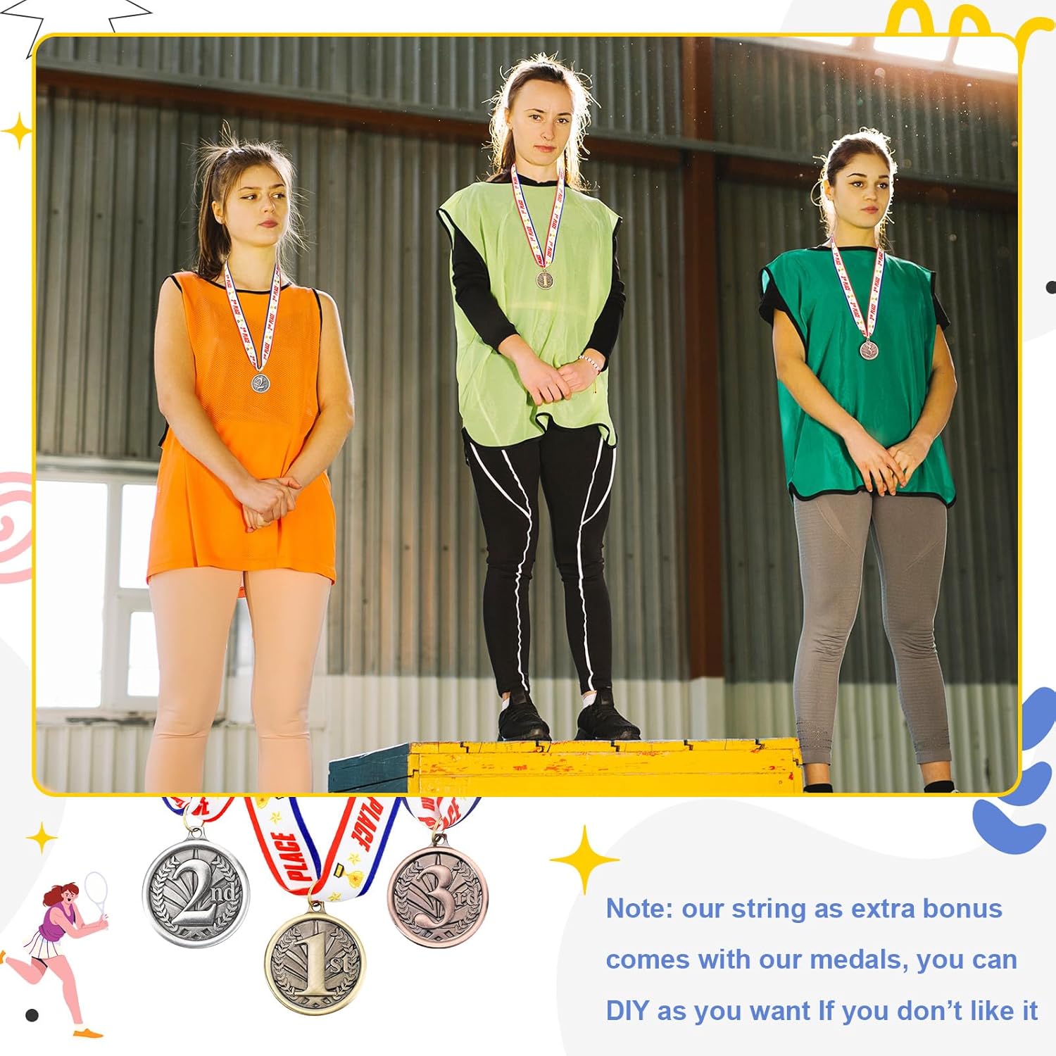 Award Medals 1st 2nd 3rd Place Medals for Awards Metal Winner Trophy Awards Gold, Silver, and Bronze Prizes for Sports Competitions Party, 2 Inches