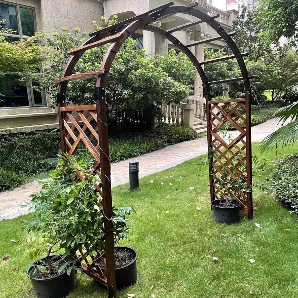 Arco De Jardín De Madera De 3.9 Ft, Arcos De Boda De Rosas De 4.6 Ft,  Cenador De Pérgola Resistente, Fácil De Montar, Utilizado Para Varias  Plantas Trepadoras, Césped Al Aire Libre, image size:1200x1200