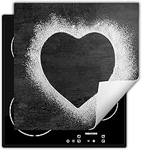 TMK Protection Plaque Cuisson Deco Cuisine Cache Induction 50x52 cm Protège Pour Cuisiniere Protection - Cœur Gris