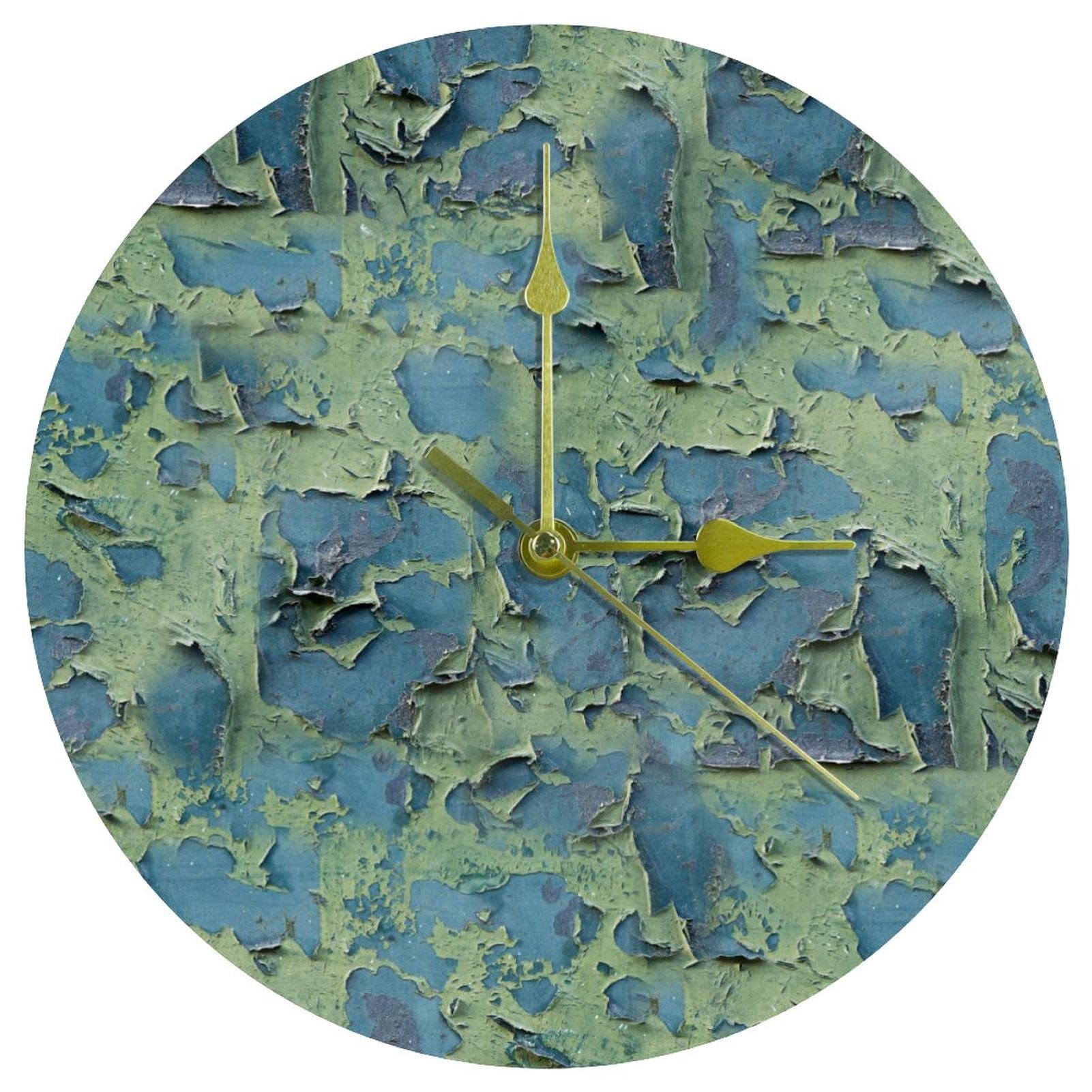 Horloge murale sans tic-tac en acrylique verte de 24 cm pour stopper les bruits de salon