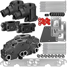 FASWORX Exhaust Manifold & Riser Kit for MerCruiser 5.0L & 5.7L & 6.2L V8 305/350/377, 14 Degree Riser Elbow, 3 Inch Spacer, Dry-Joint 2005+ Replaces 865735A02, 864591T02