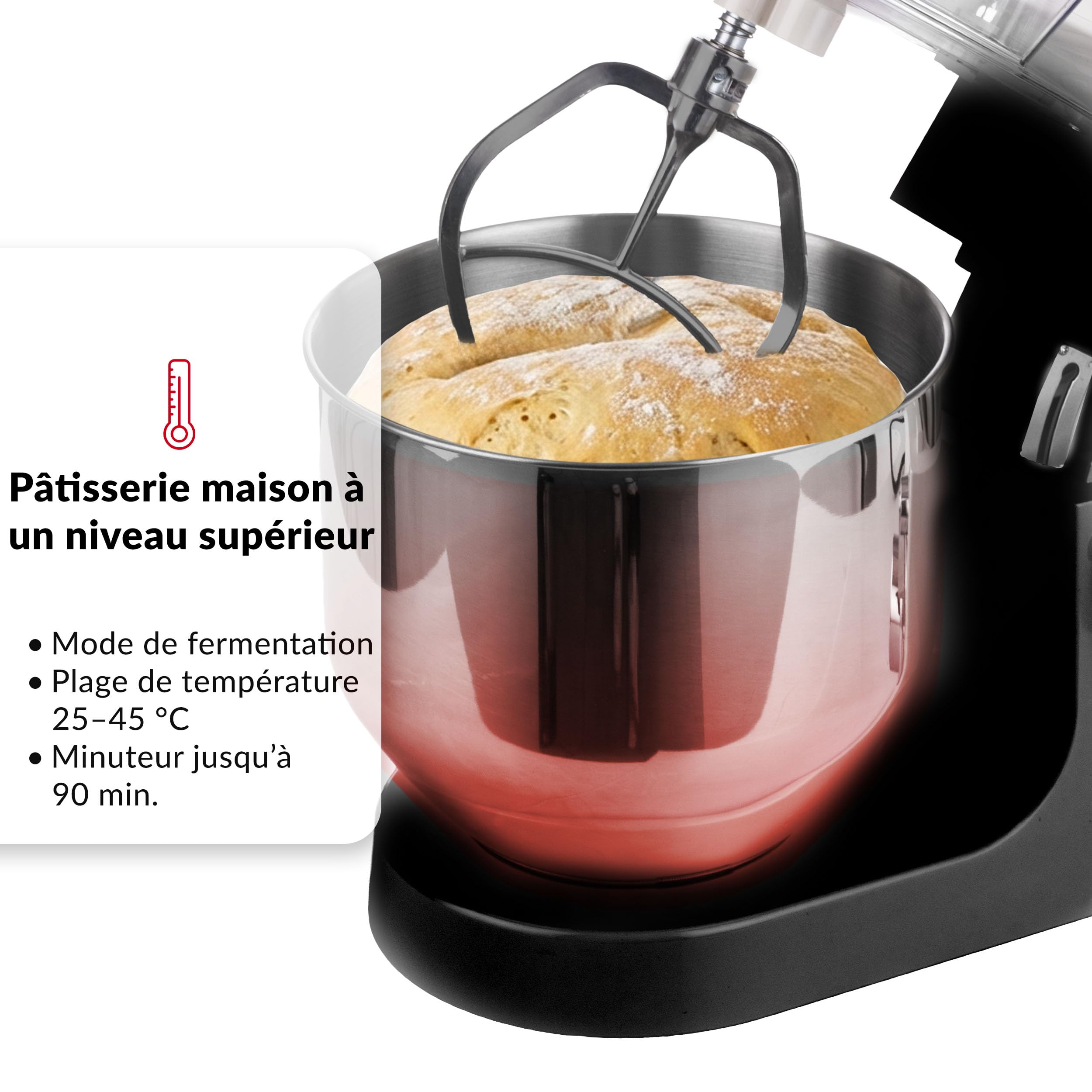LEHMANN Teyles Robot Pâtissier Professionnel Multifonction 2100W 8L avec Balance Intégrée et Bol Chauffant, Pétrin à Pain et Pizza, Blender Verre 1,5L, Hachoir à Viande, Noir
