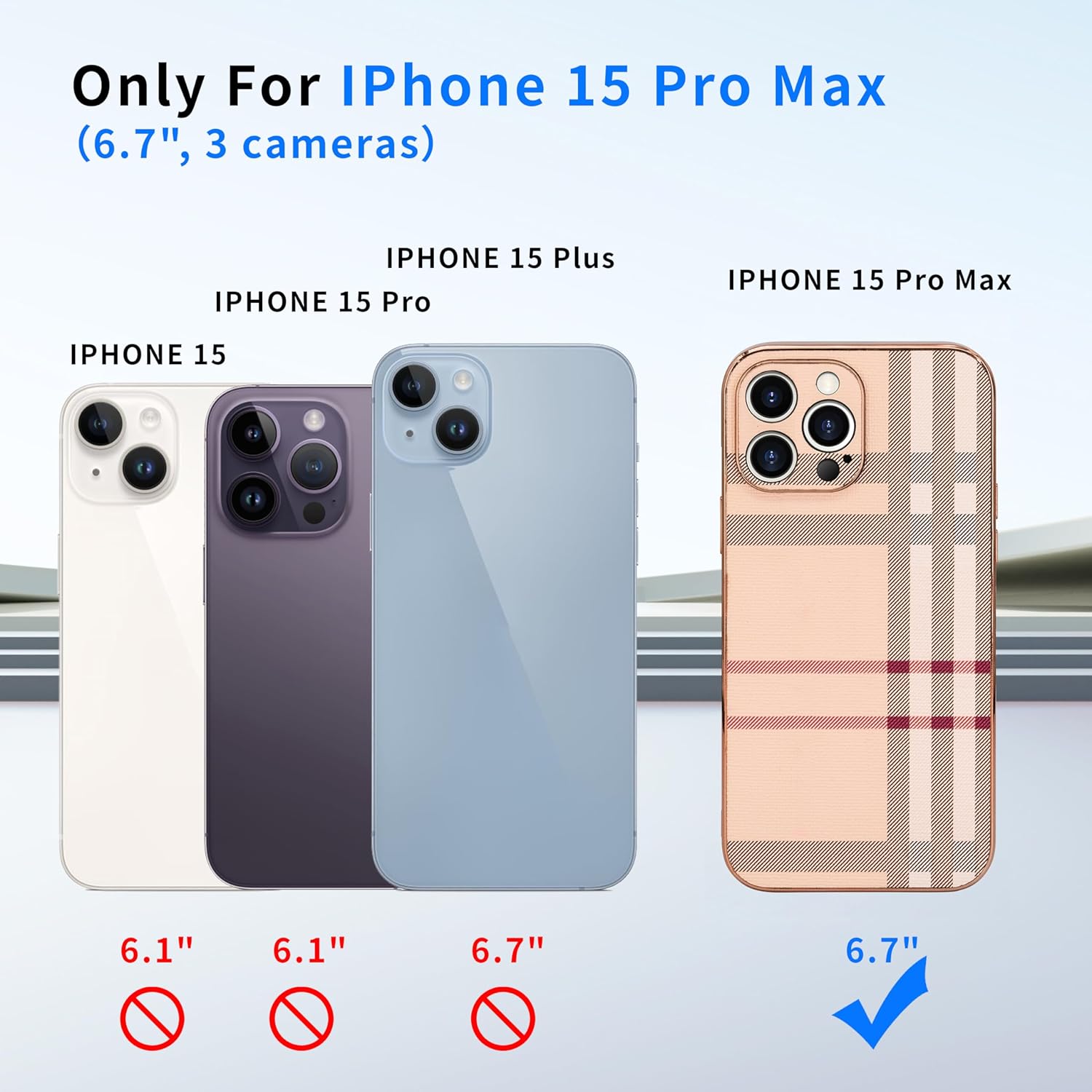 Phone Case for Apple iPhone 15 Pro Max, Fashion Leather Designer Phone Case, Soft TPU Drop Protection Shockproof Protective Phone Holder Women (for iPhone 15 Pro Max) - Image 2