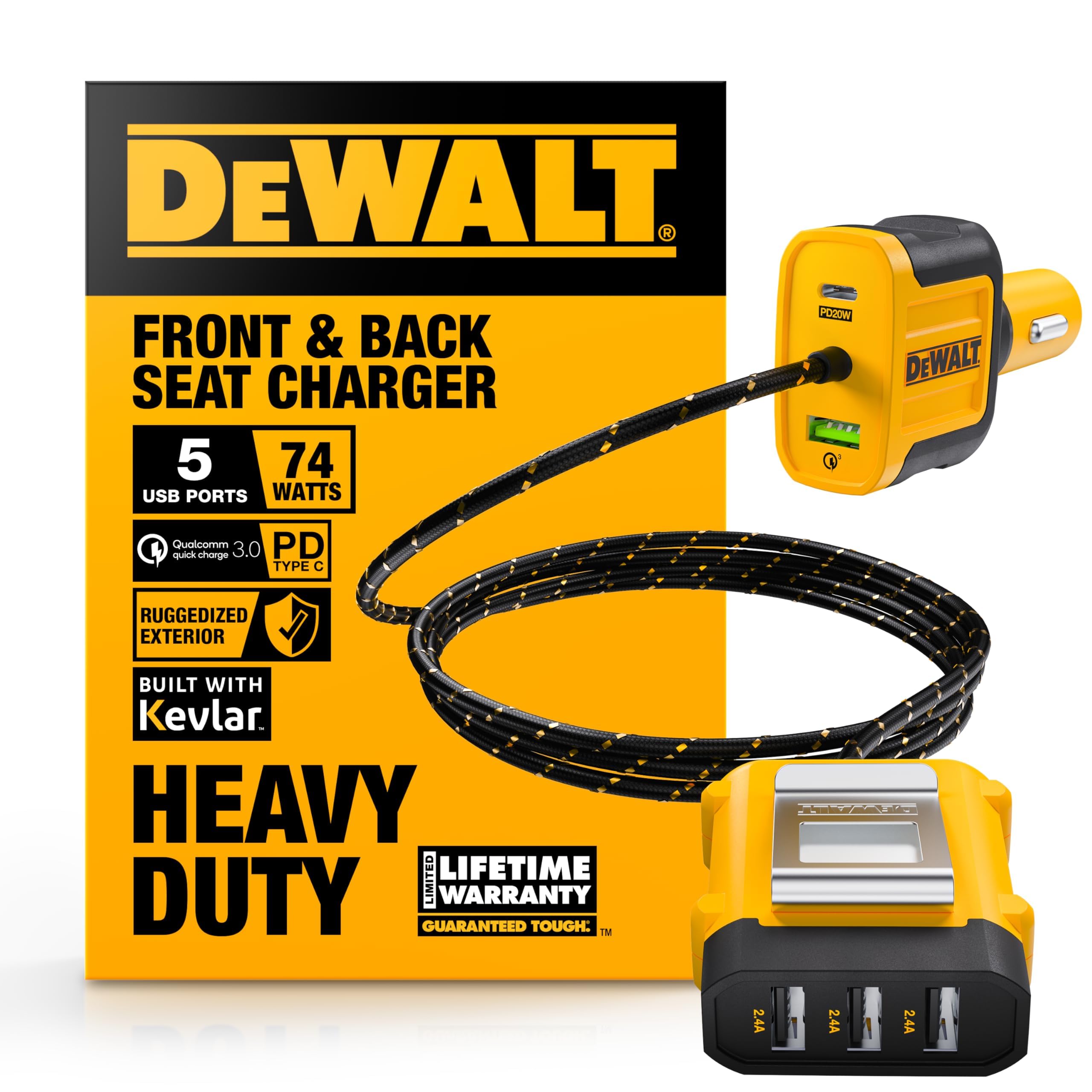 DEWALT Chargeur USB PD 5PRT Mobile 72W 141 0475 DW2 Unisexe, Jaune, Taille Unique