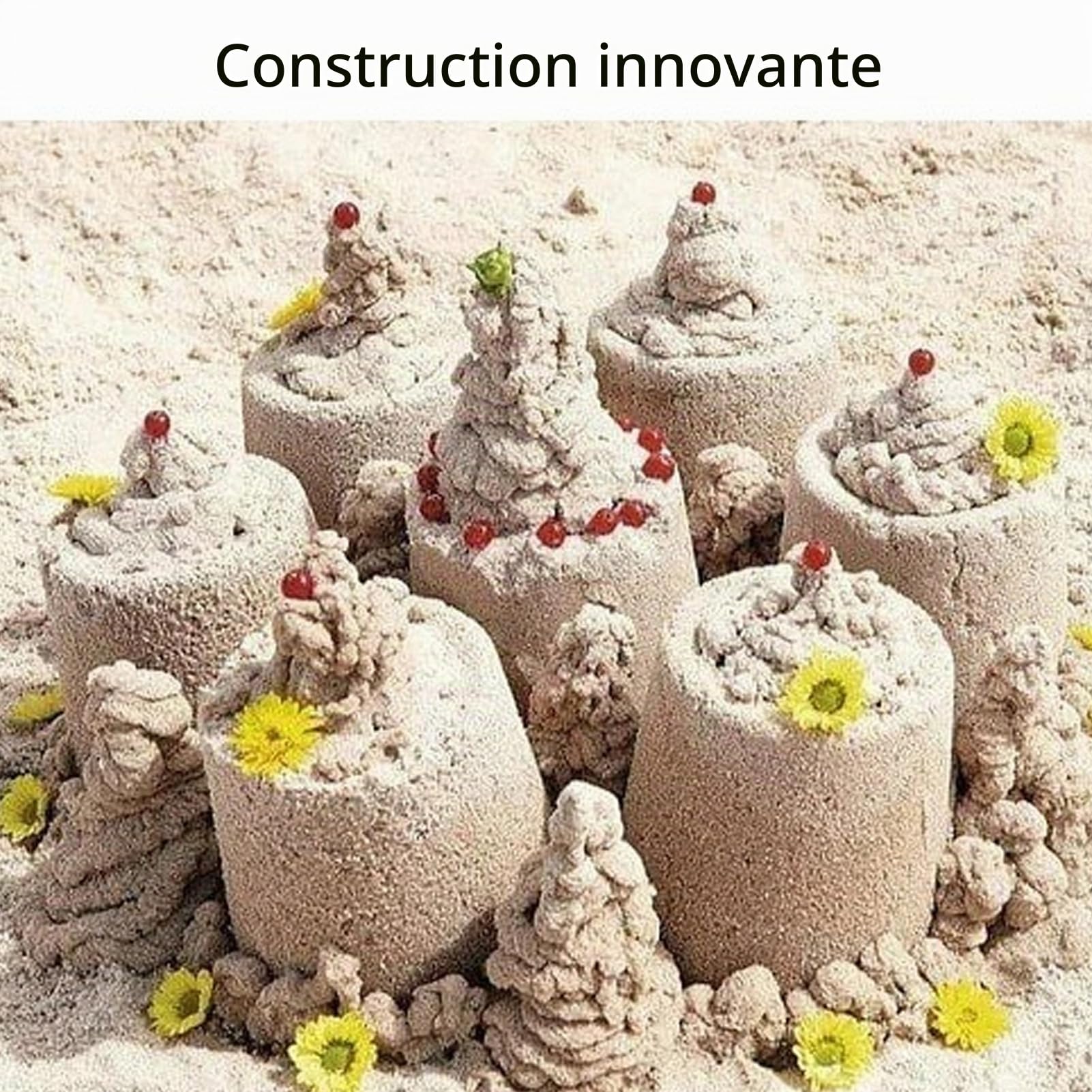 Entonnoir de Sable, Jouet de Plage, Outil de Construction de Château de Sable, Entonnoir de Déversement pour Enfants avec Matériau PP 16x16x27cm, Jeu D'aventure Sensorielle (Vert)