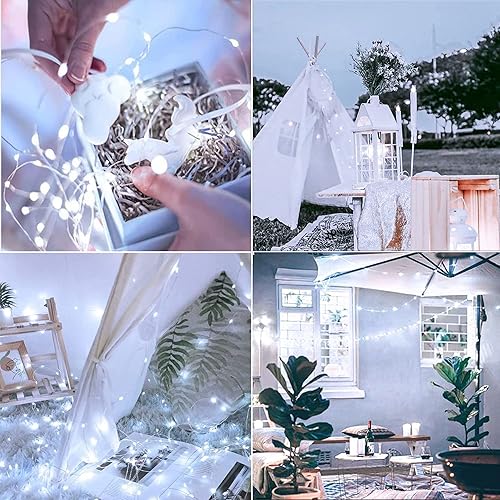 Miniatura 2 de Woohaha - Luces solares para exteriores, Impermeable, 8 Modos de Alambre de Cobre, Luces para Jardín, Patio, Puerta, Fiesta, Boda, Interior,