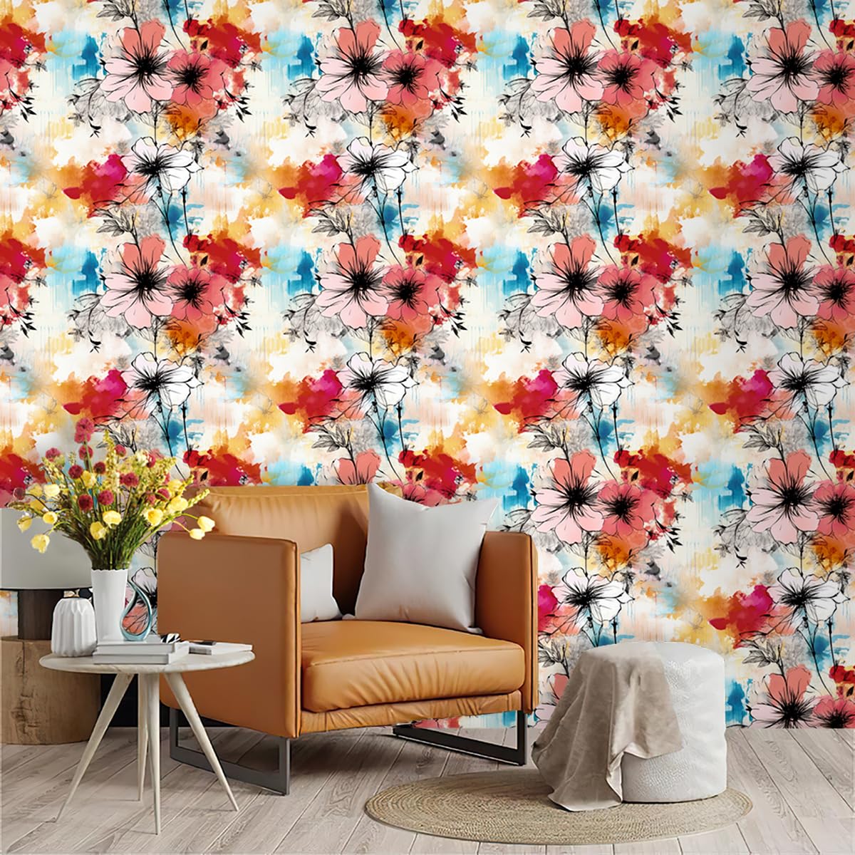Papier peint adhesif mural amovible et impermeable pour relooking meuble cuisine