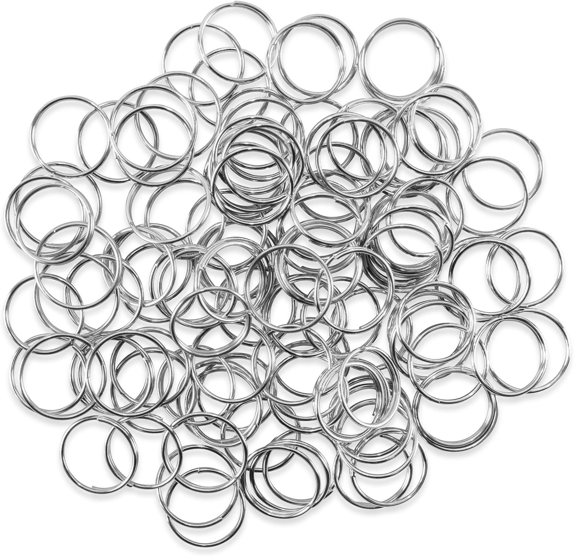 Super Z Outlet 100 Piece Mini Stainless Steel Split Rings Connectors for Arts & Crafts, Chandelier, Necklaces, Homemade Jewelry Making, DIY Keychains, Crystal Garlands, and Curtain Suncatchers (12mm)