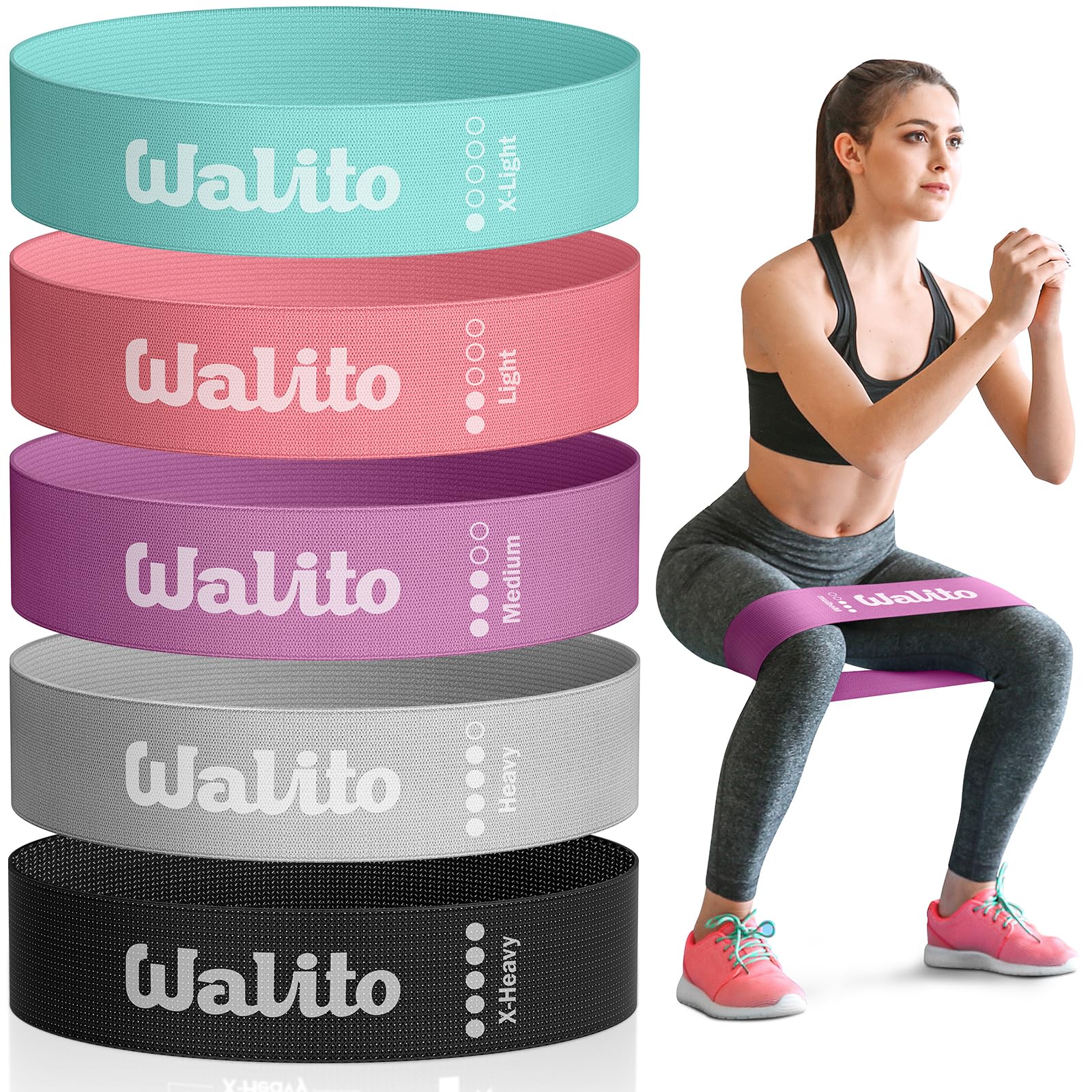 Fabric Resistance Bands for Working Out - Booty Bands for Legs -Glutes Training for Women and Men -
