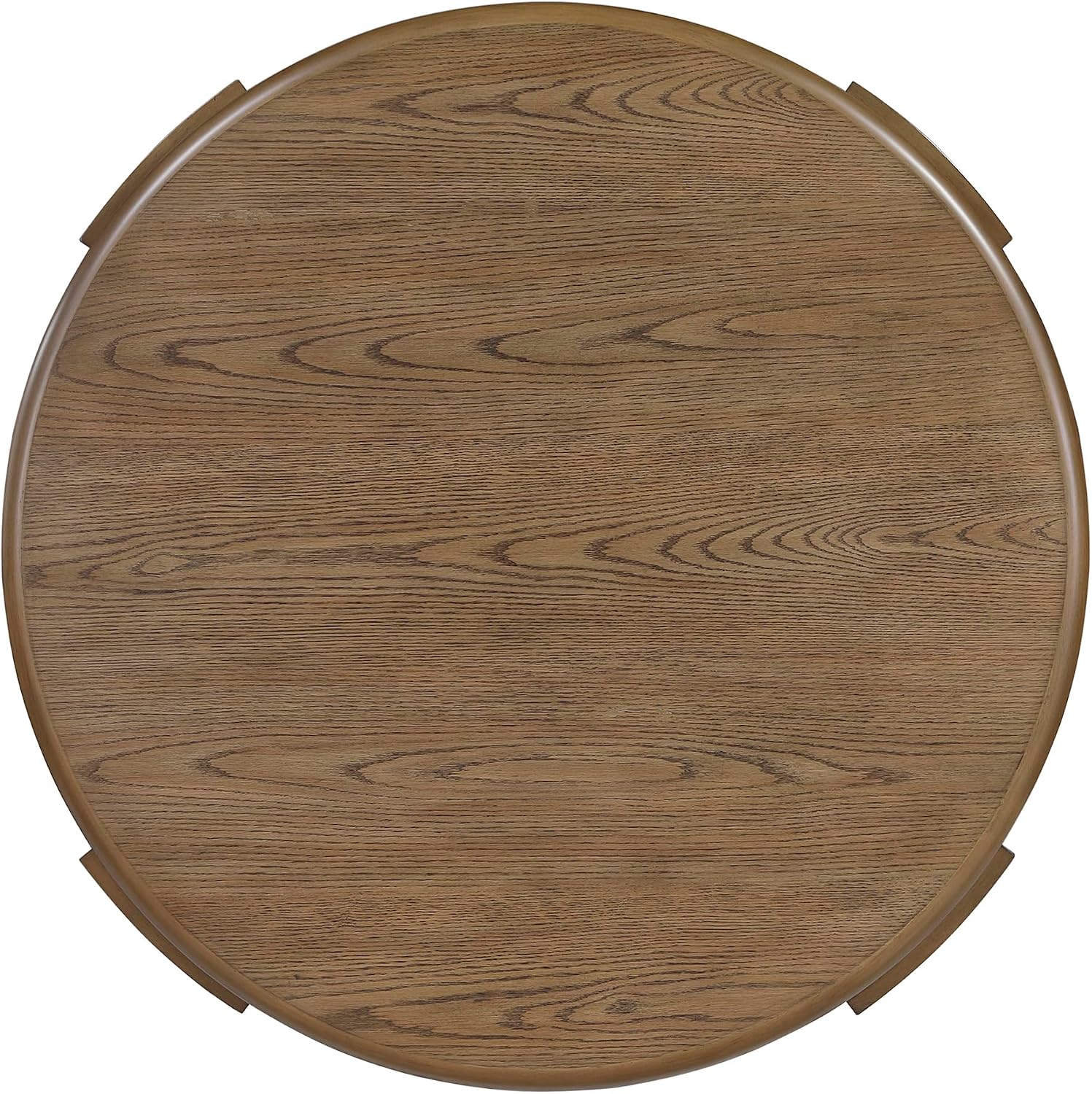 Lexicon Modern Round End Table with Lower Storage Shelf, Wood Side Table, Nightstand for Living Room, Bedroom, Home Small Space, 24 Dia., Assembly Required, Brown