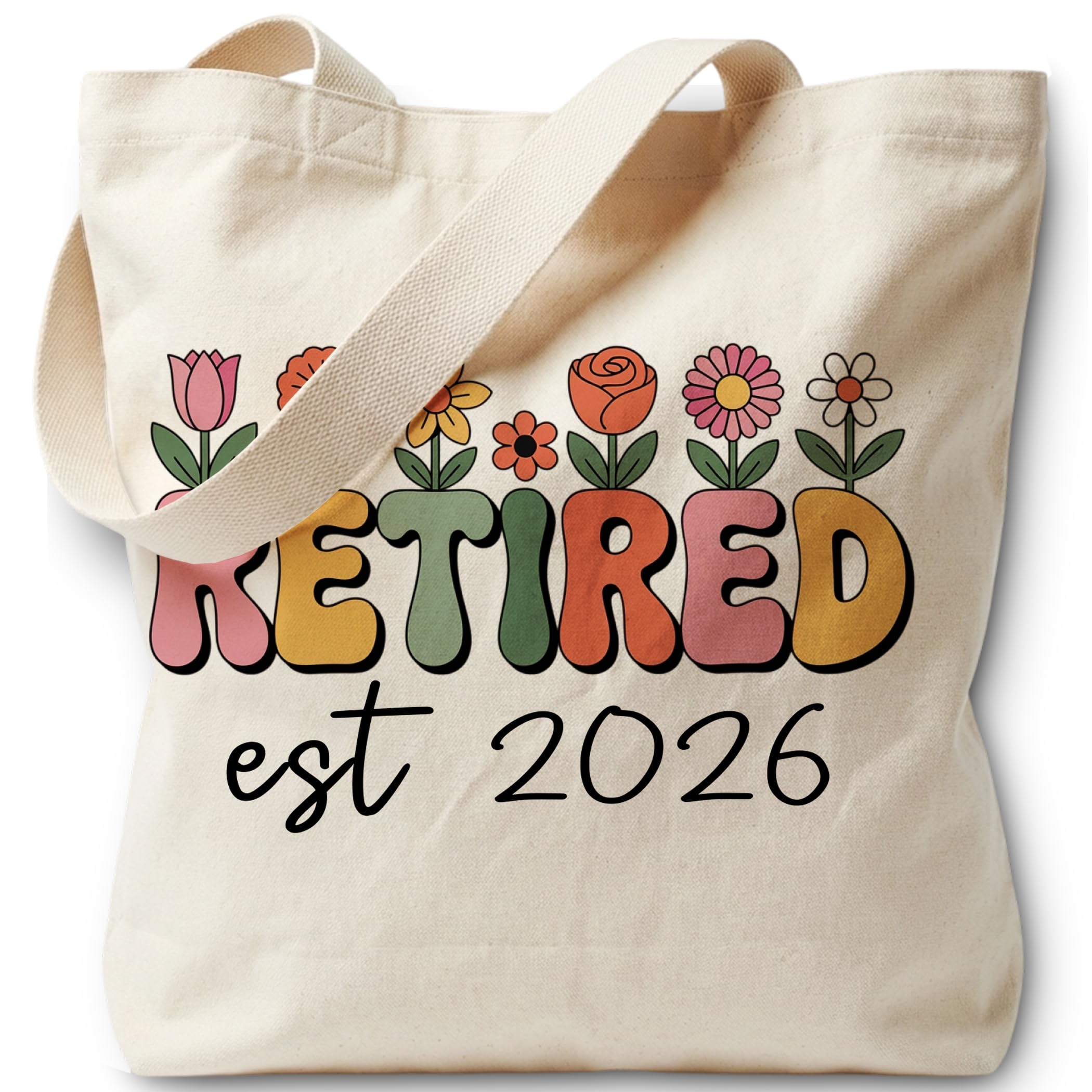 Retired Gifts Tote Bag for Women Canvas Bag for Women Grocery Shopping Travel Gym Weekender Vacation Womens Work