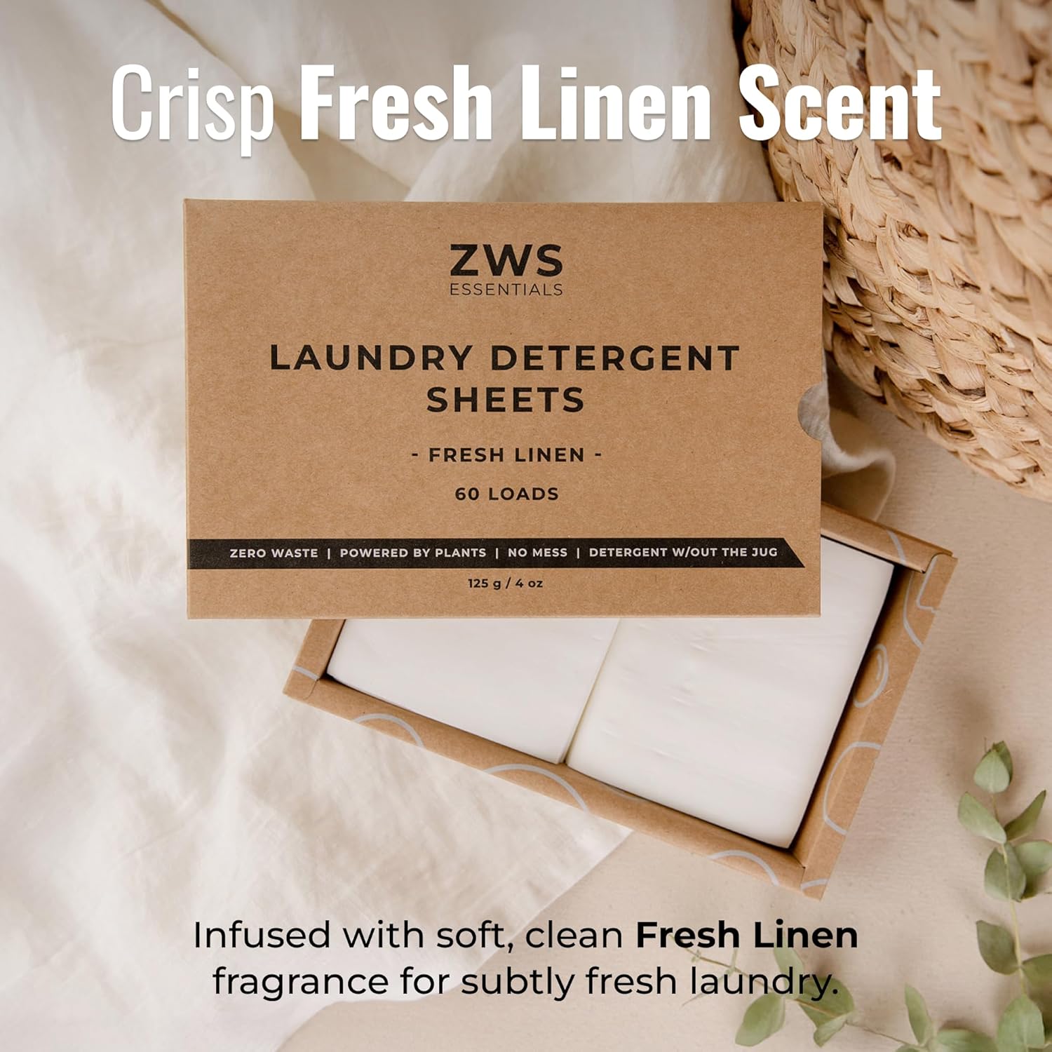 Laundry Detergent Sheets | Fresh Linen Scented Laundry Strips | Eco-Friendly, Plastic-Free Detergent for HE Machines and Everyday Use - Image 2