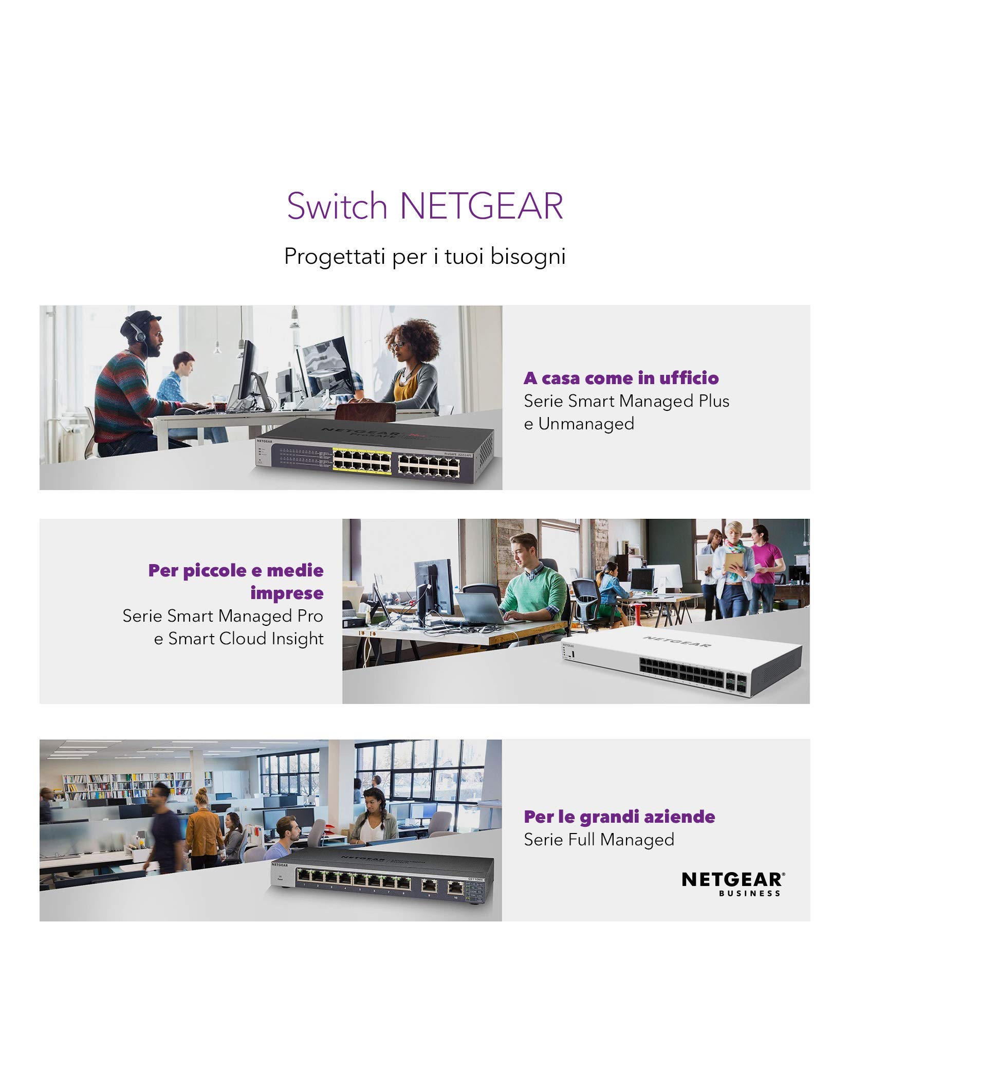 NETGEAR GS305P Switch Ethernet Poe 5 Porte Gigabit, 4 Porte Poe e Budget energetico Pari a 55W, Switch unmanaged Desktop, Struttura in Metallo Senza ventole